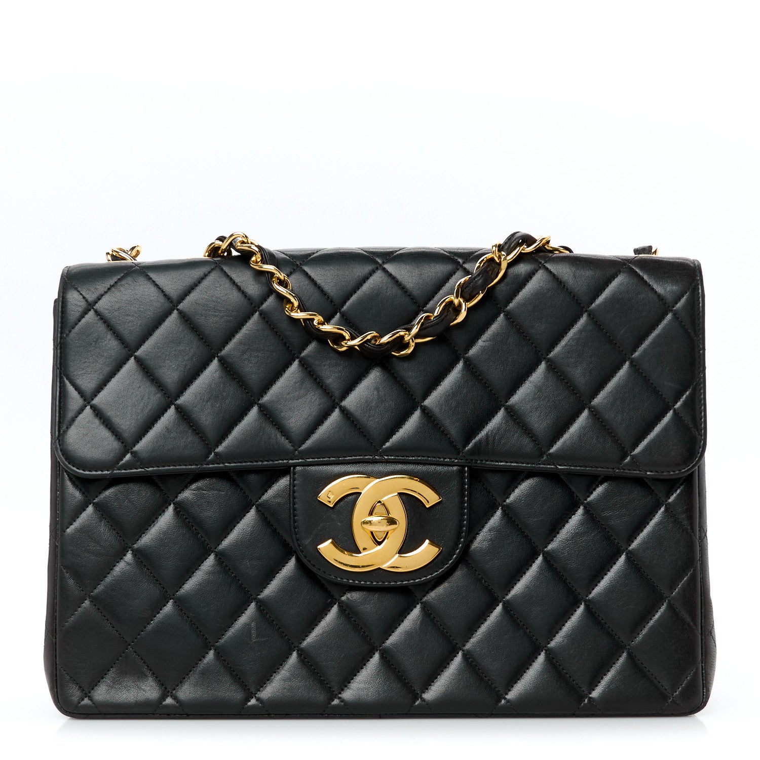 Chanel Lambskin Quilted XL Jumbo Single Flap Black 1 of 14