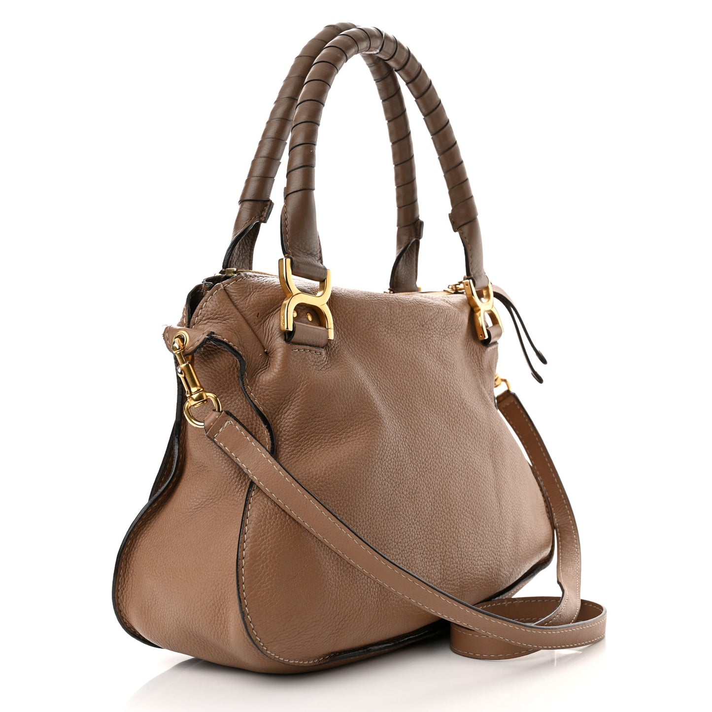 Calfskin Medium Marcie Satchel Light Tan