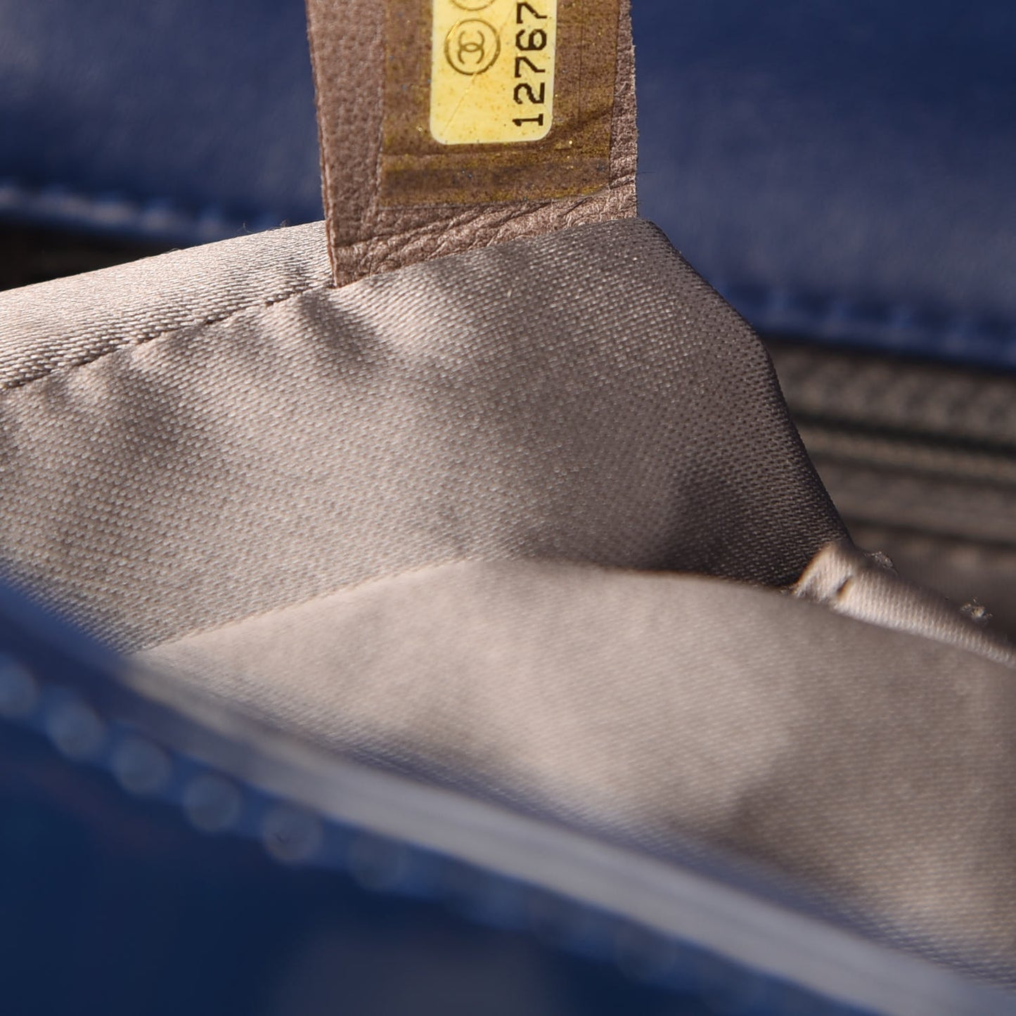 Patent Calfskin Mademoiselle Lock Bijoux Chain Flap Blue