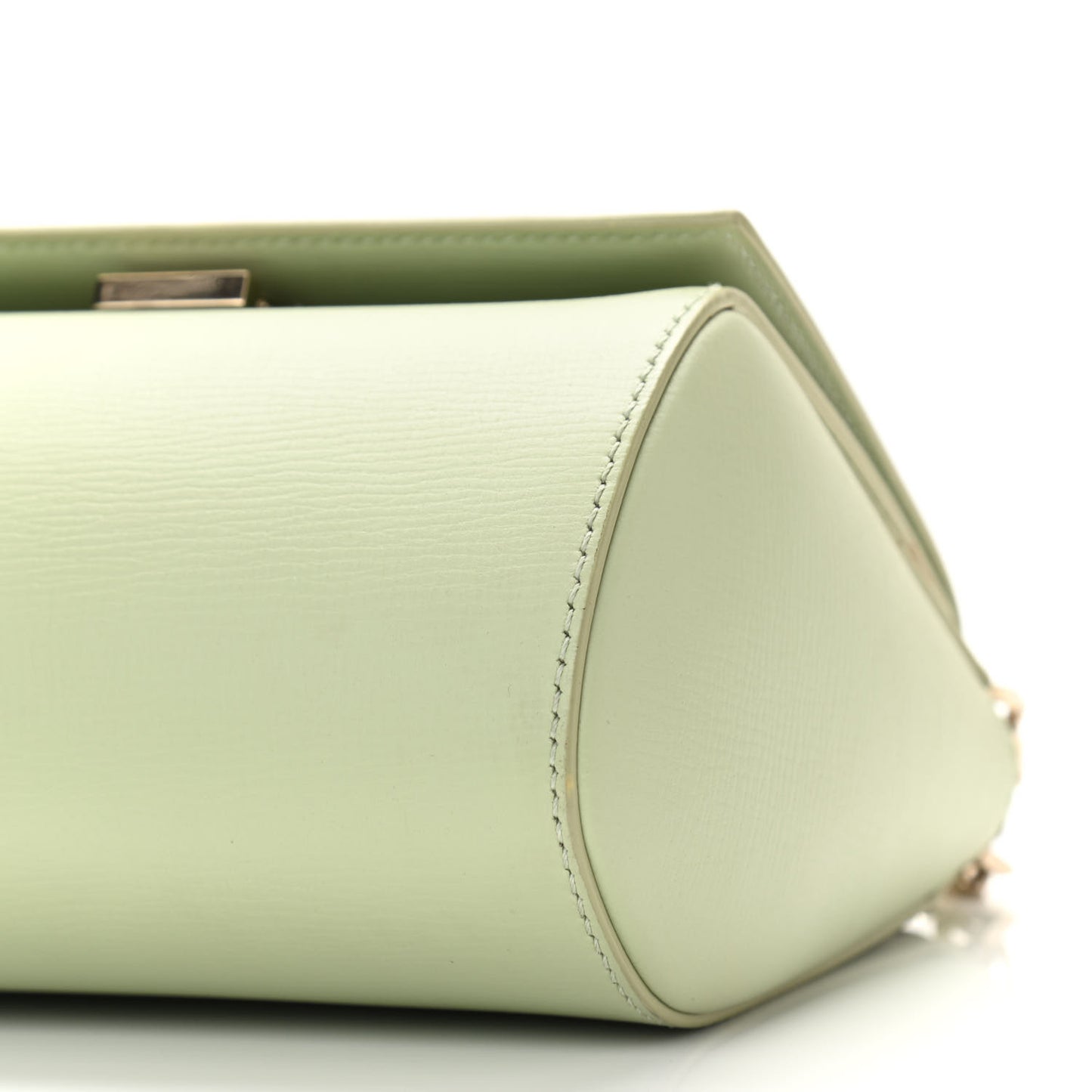 Textured Calfskin Mini Pandora Box Chain Crossbody Bag Aqua Green