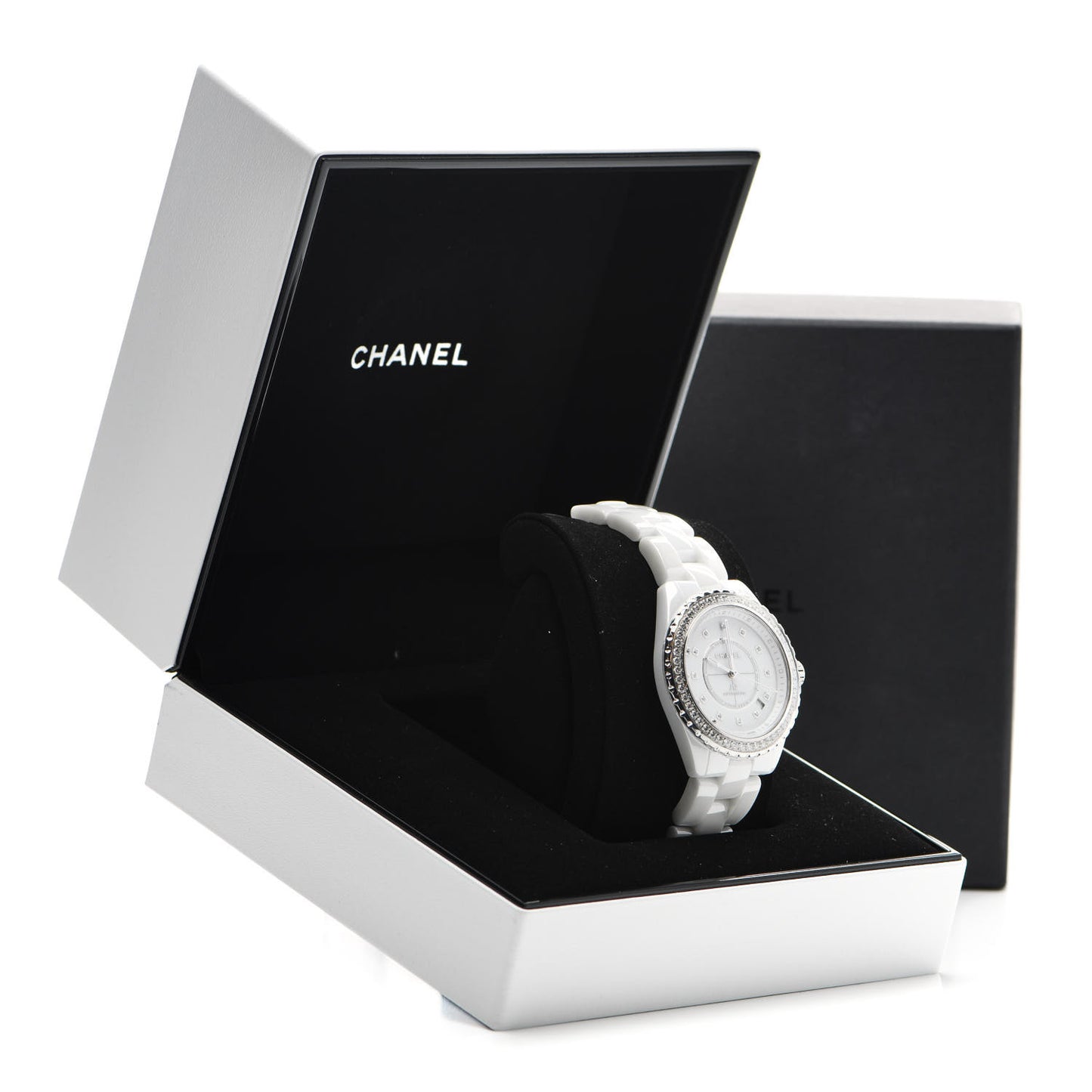 Stainless Steel Ceramic Diamond Bezel 38mm J12 Automatic Watch White