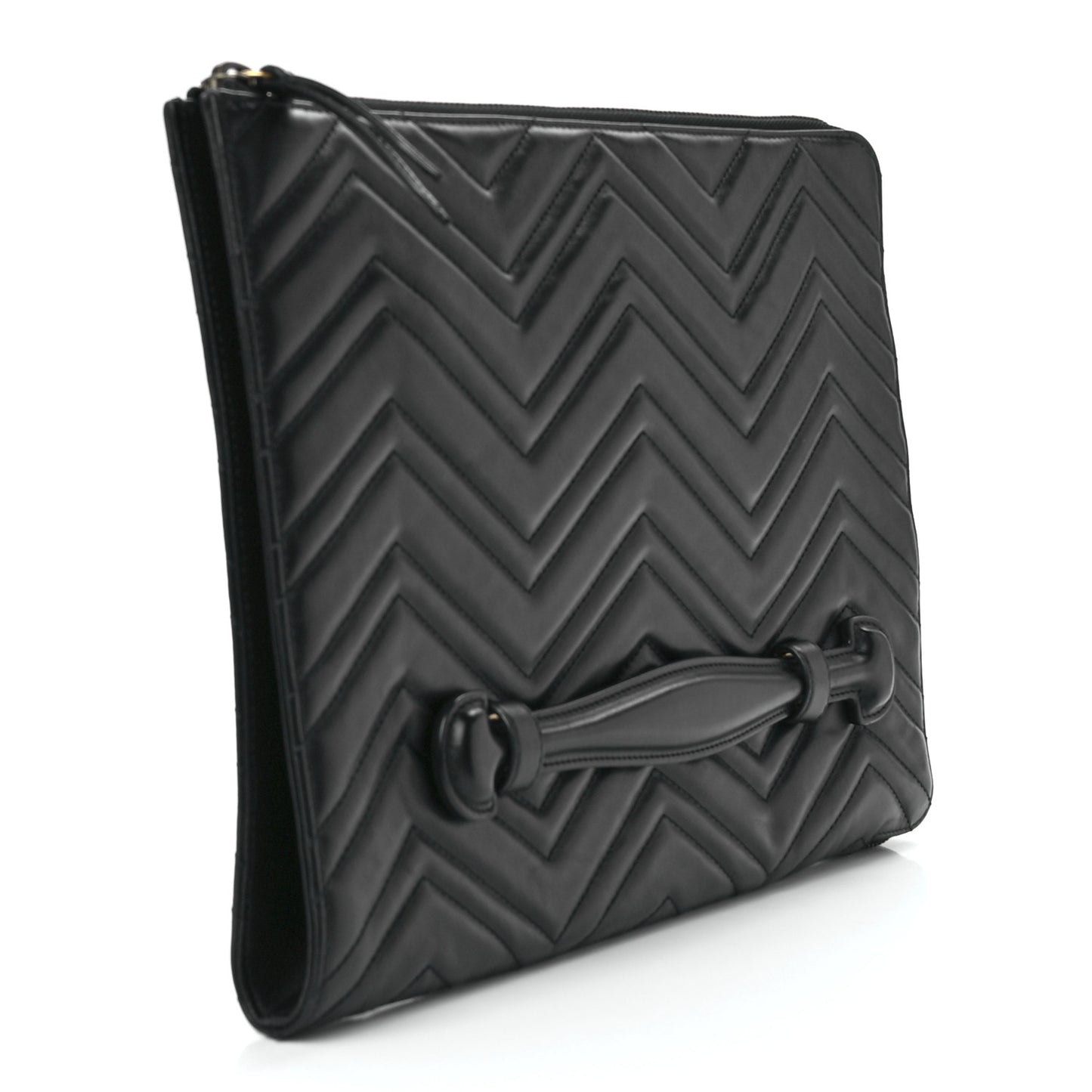 Calfskin Matelasse GG Marmont Portfolio Clutch Black