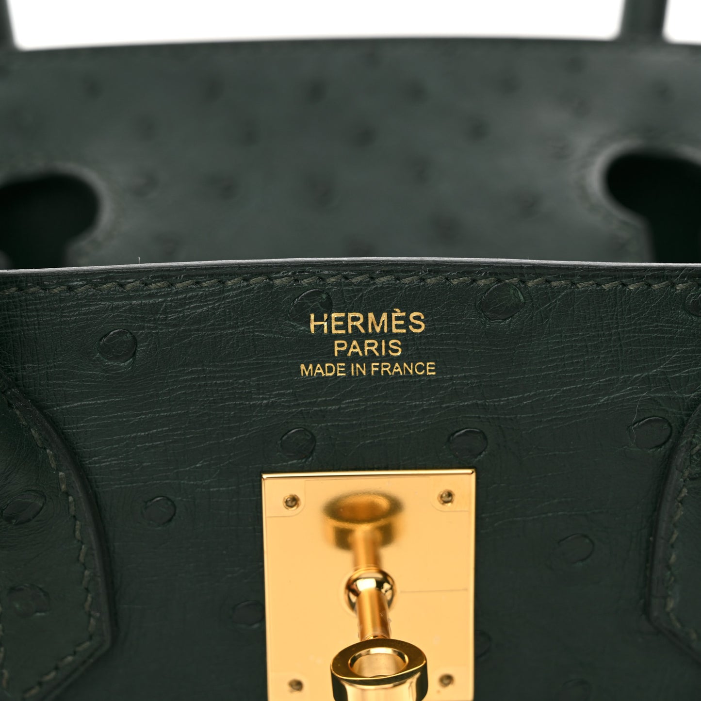 Ostrich Birkin 30 Vert Titien