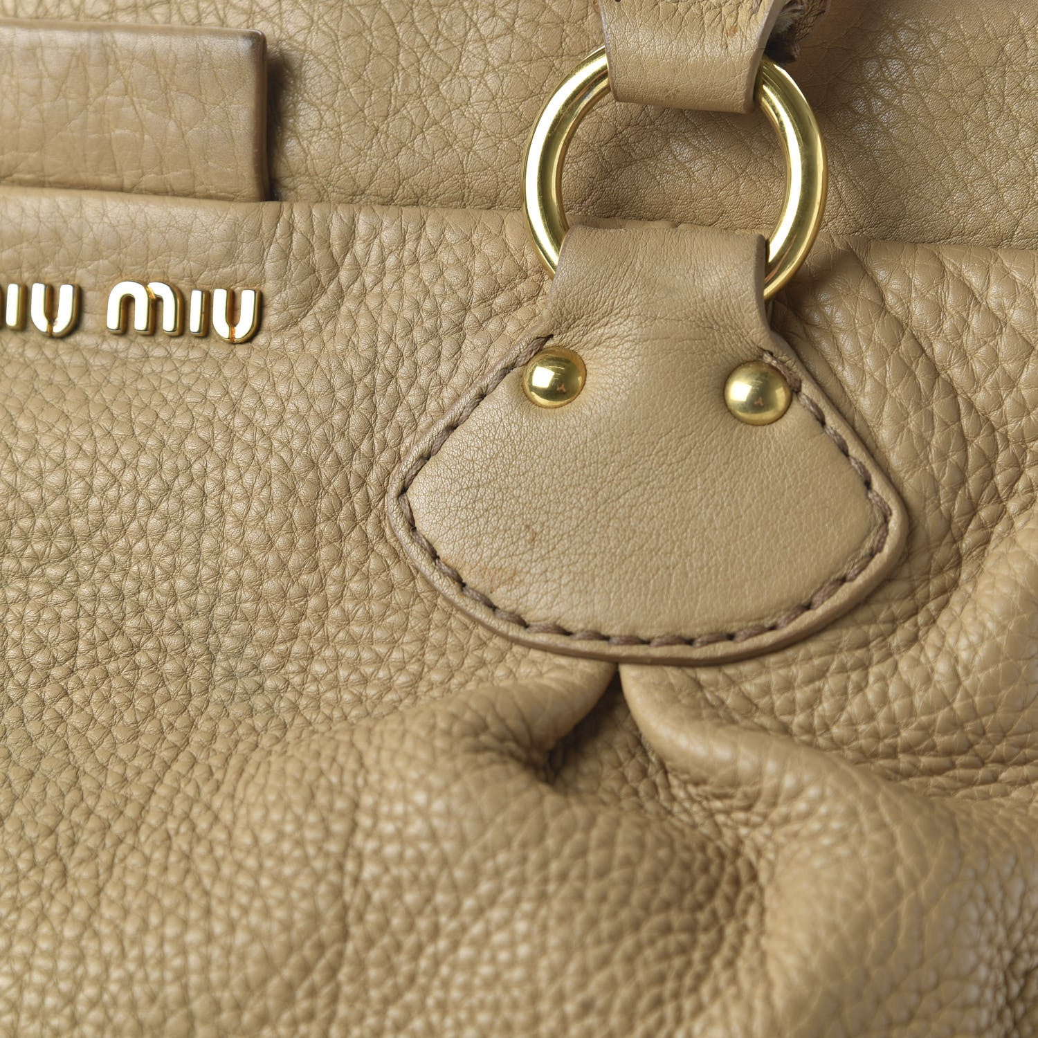 Miu Miu Vitello Large Bow Tote Beige 13 of 15