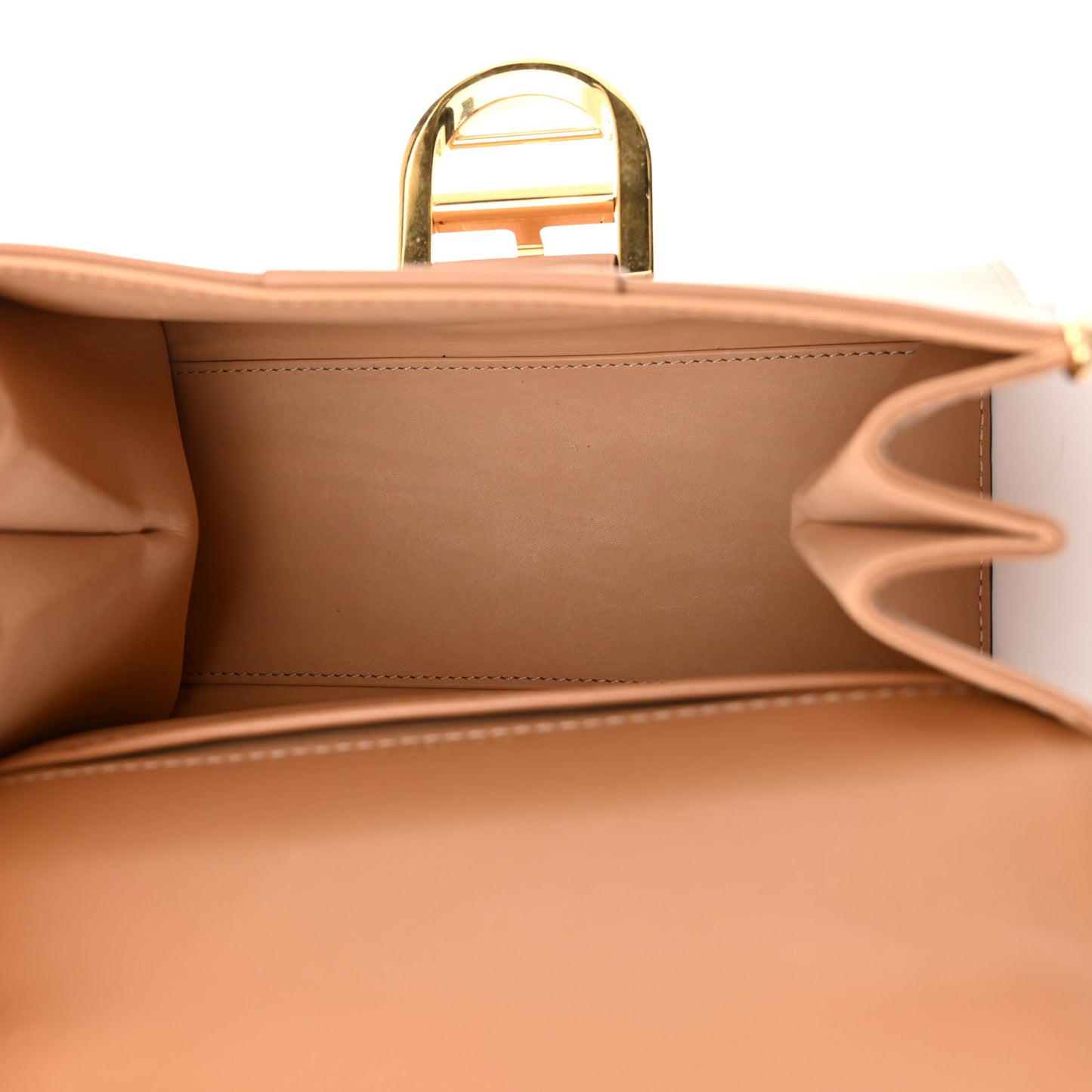 Grained Calfskin Mini Brillant Satchel Nude
