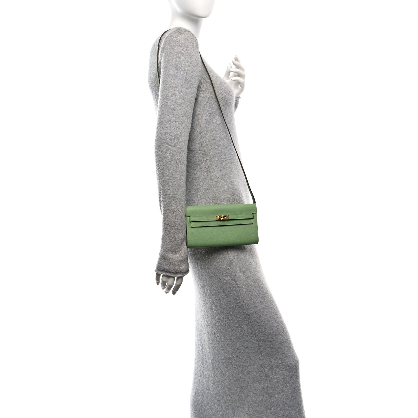Epsom Verso Kelly Wallet To Go Vert Criquet Bleu Brume