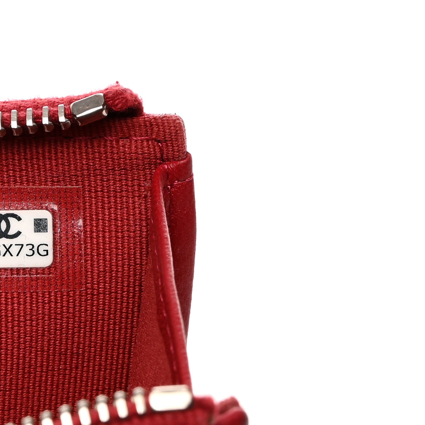 Lambskin Quilted CC Zip Around Card Holder Red