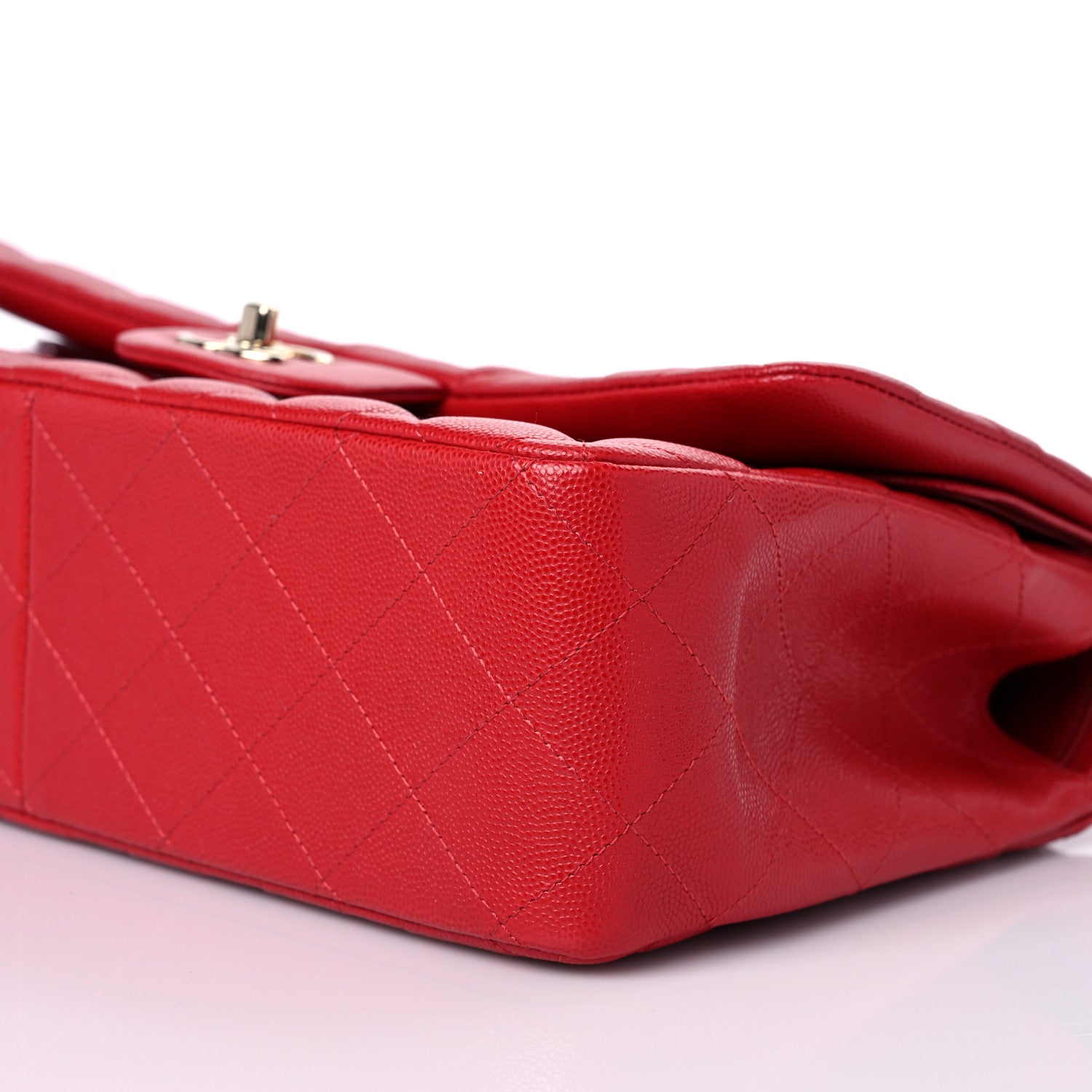 Chanel Caviar Quilted Jumbo Double Flap Red 9 of 11