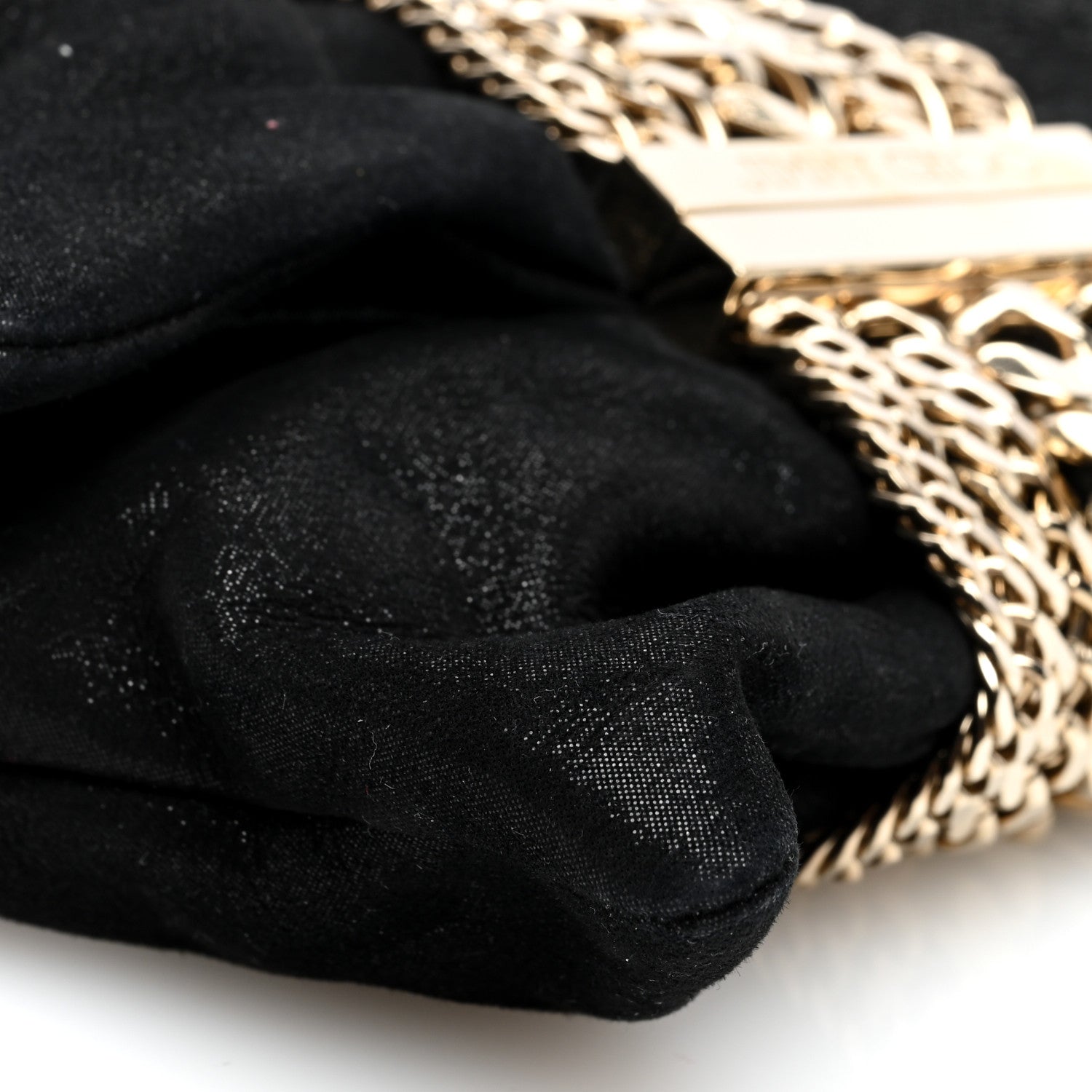Jimmy Choo Suede Glitter Chandra Chain Clutch Black 8 of 9