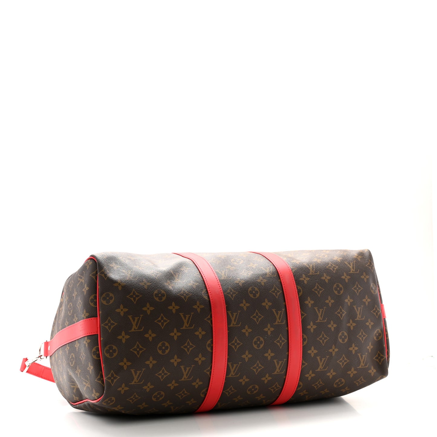 Calfskin Monogram Keepall Bandouliere 50 Coquelicot