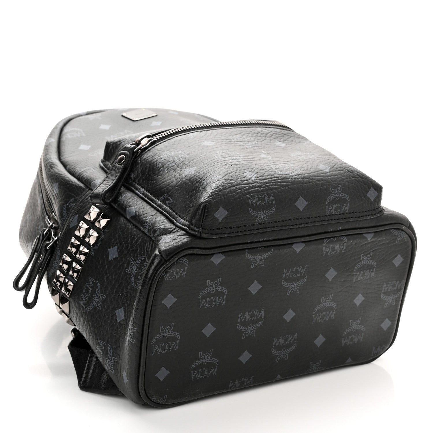 MCM Visetos Small Side Stud Stark Backpack Black 4 of 11