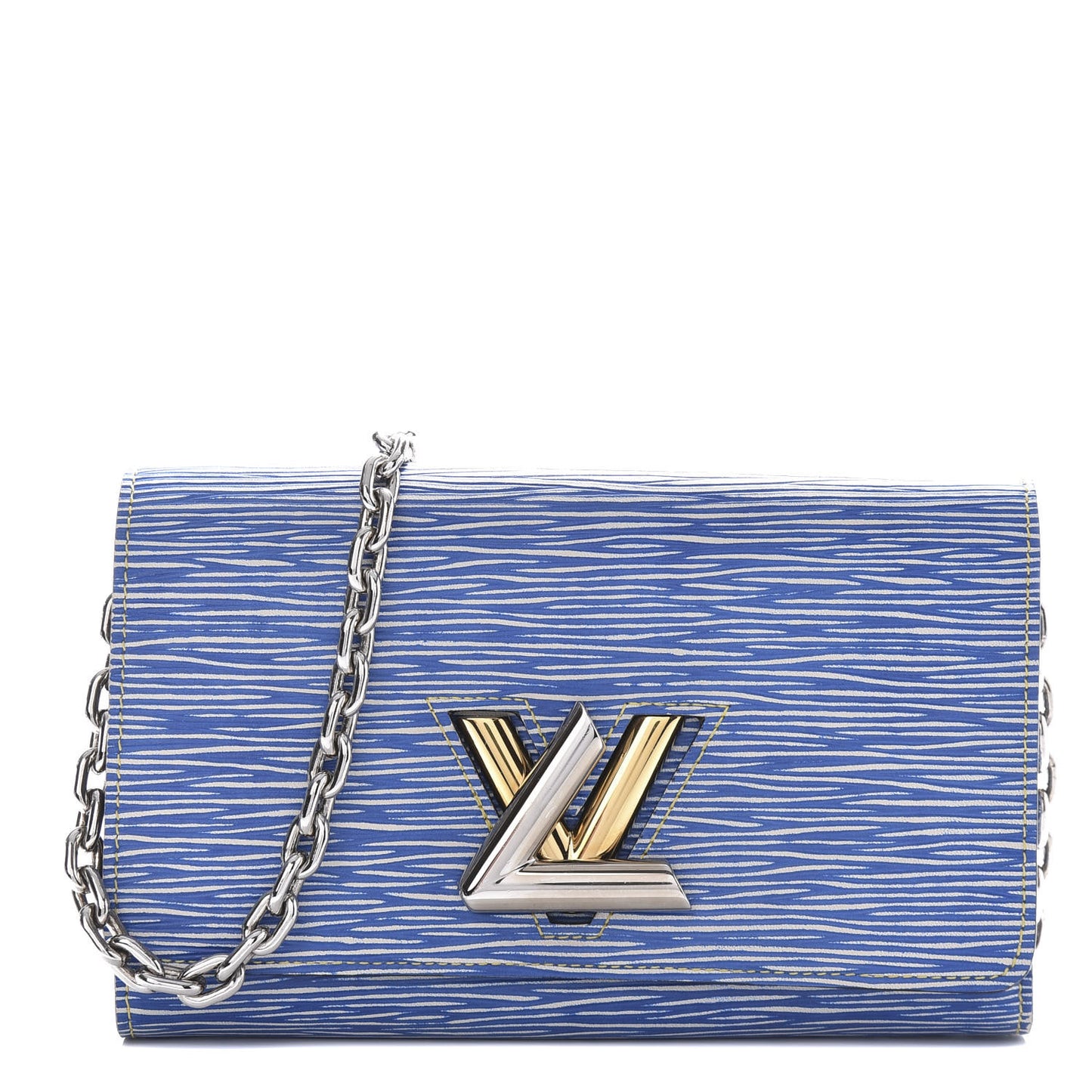 Epi Twist Chain Wallet Denim Light