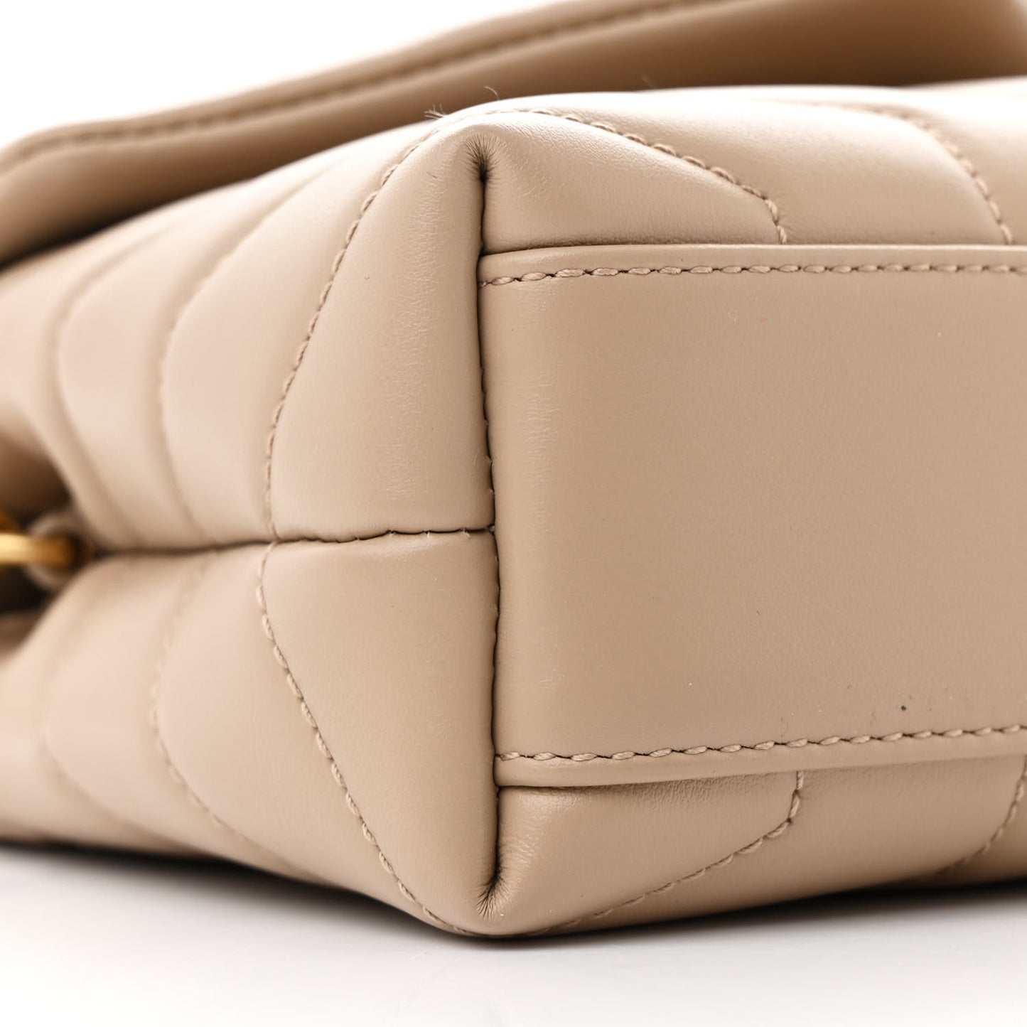 Calfskin Y Quilted Monogram Toy Loulou Crossbody Bag Dark Beige