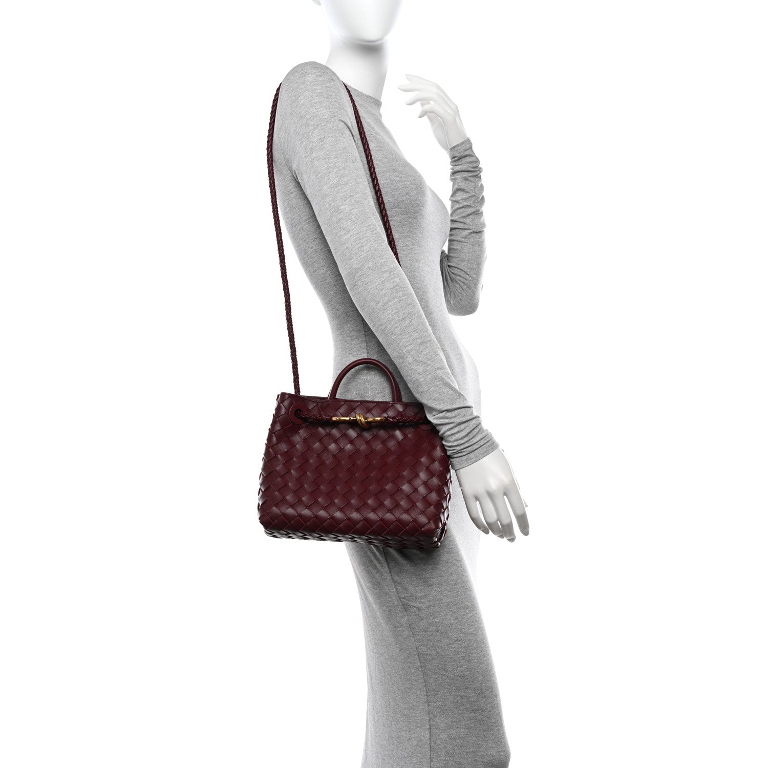 Bottega Veneta Nappa Intrecciato Small Andiamo Shoulder Bag Barolo 2 of 8