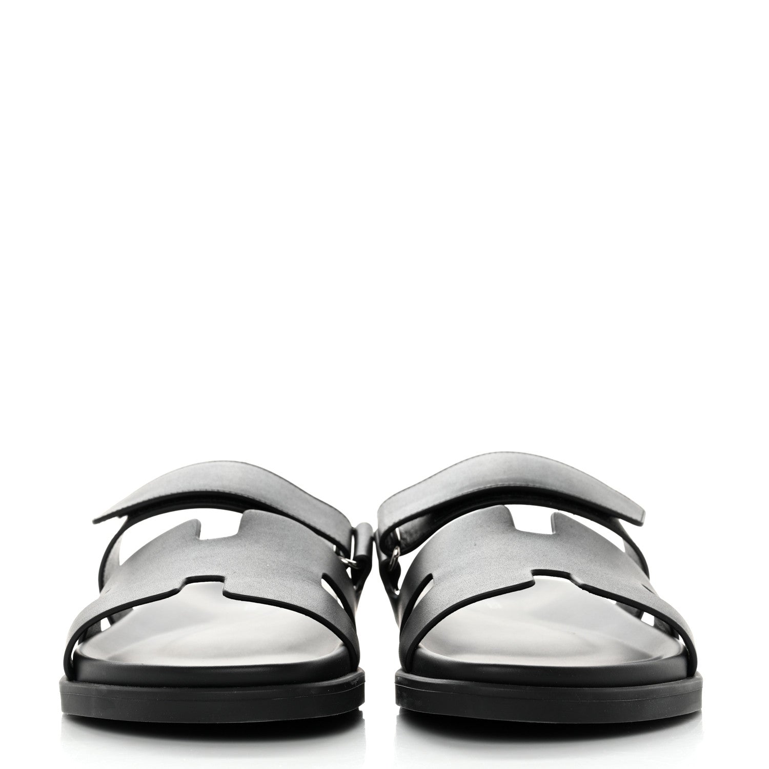 Hermes Calfskin Mens Chypre Sandals 42 Black 2 of 10