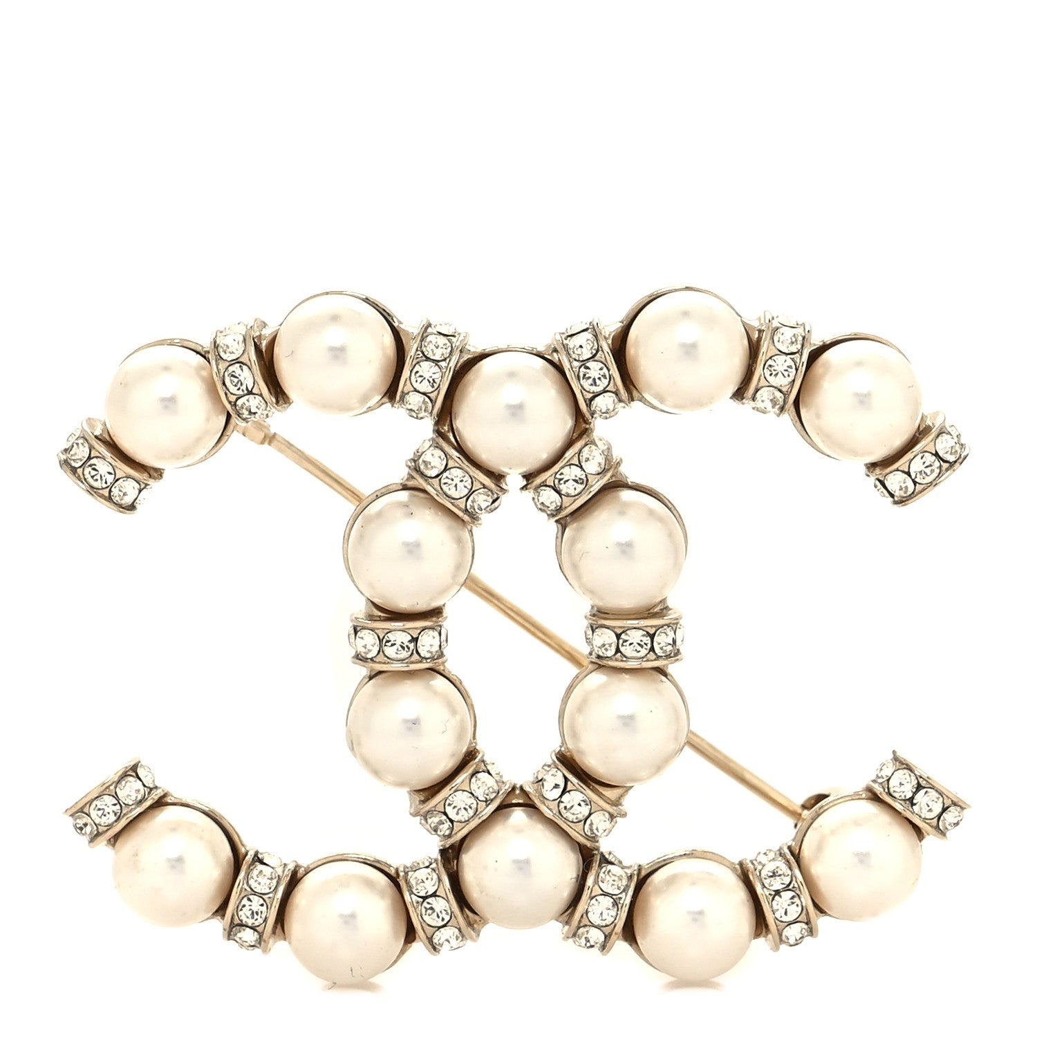Chanel Pearl Crystal Nefertiti CC Brooch Gold 1290143 – FASHIONPHILE