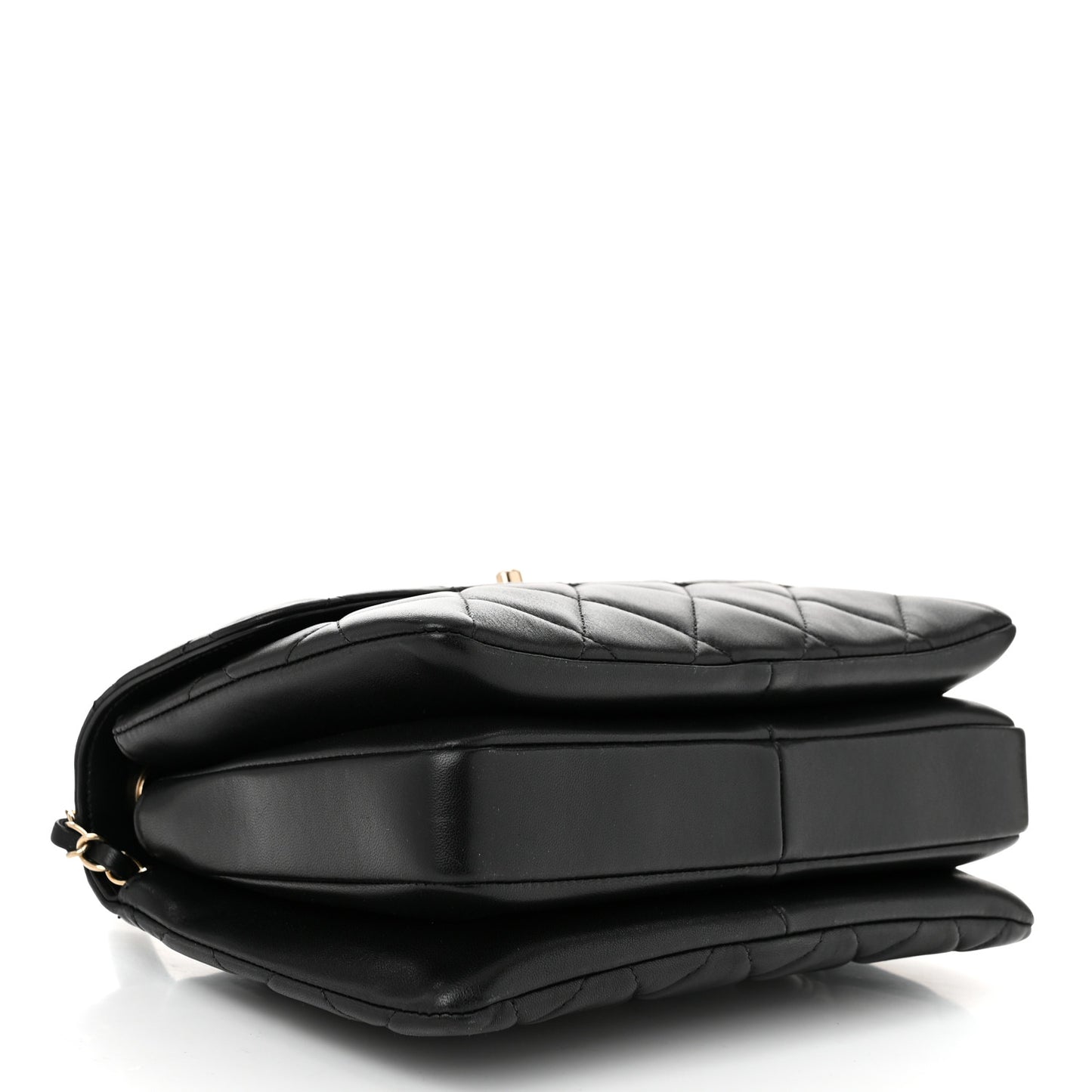 Lambskin Quilted Small Trendy CC Dual Handle Flap Bag Black