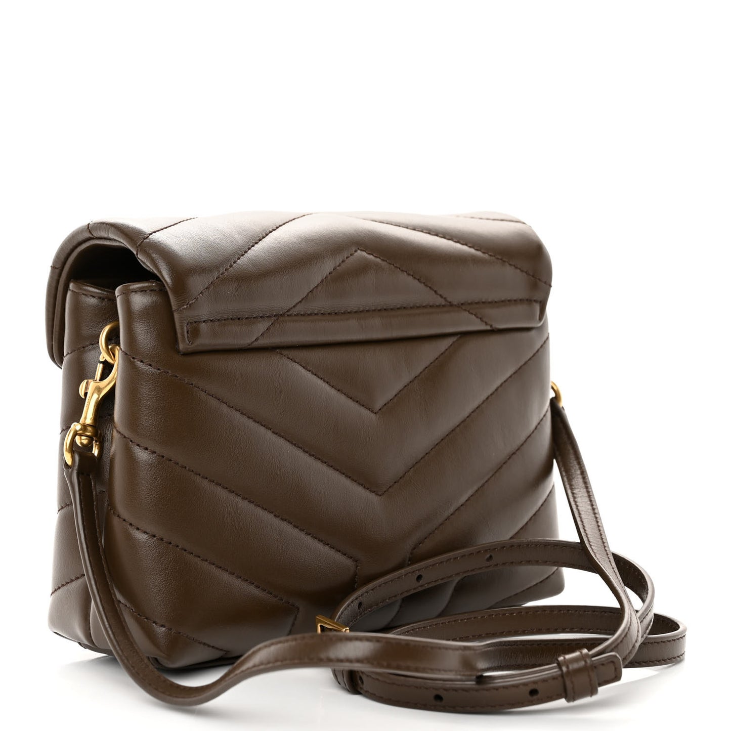 Calfskin Y Quilted Monogram Toy Loulou Crossbody Bag Soil Brown