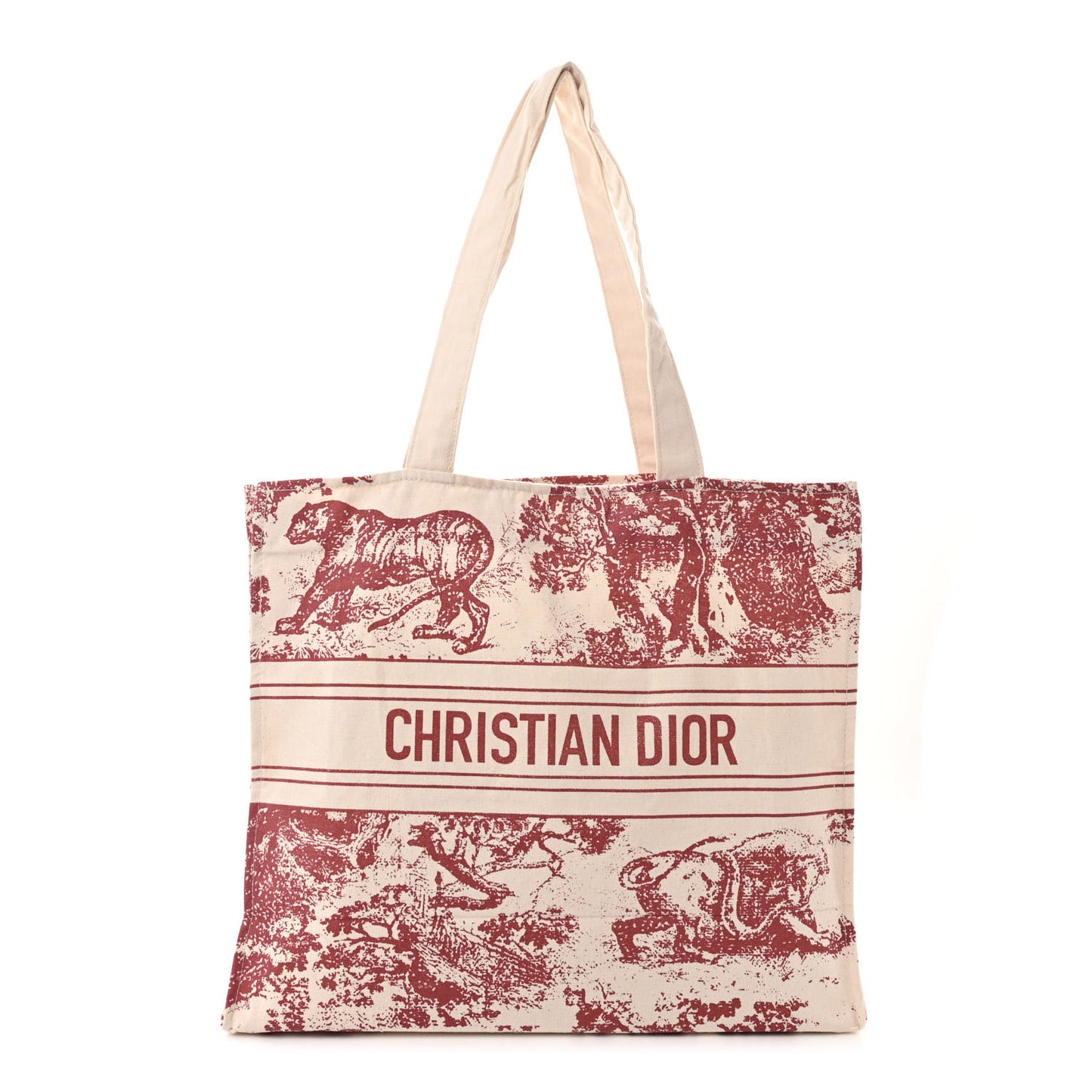 Straw Dioriviera Tote Red