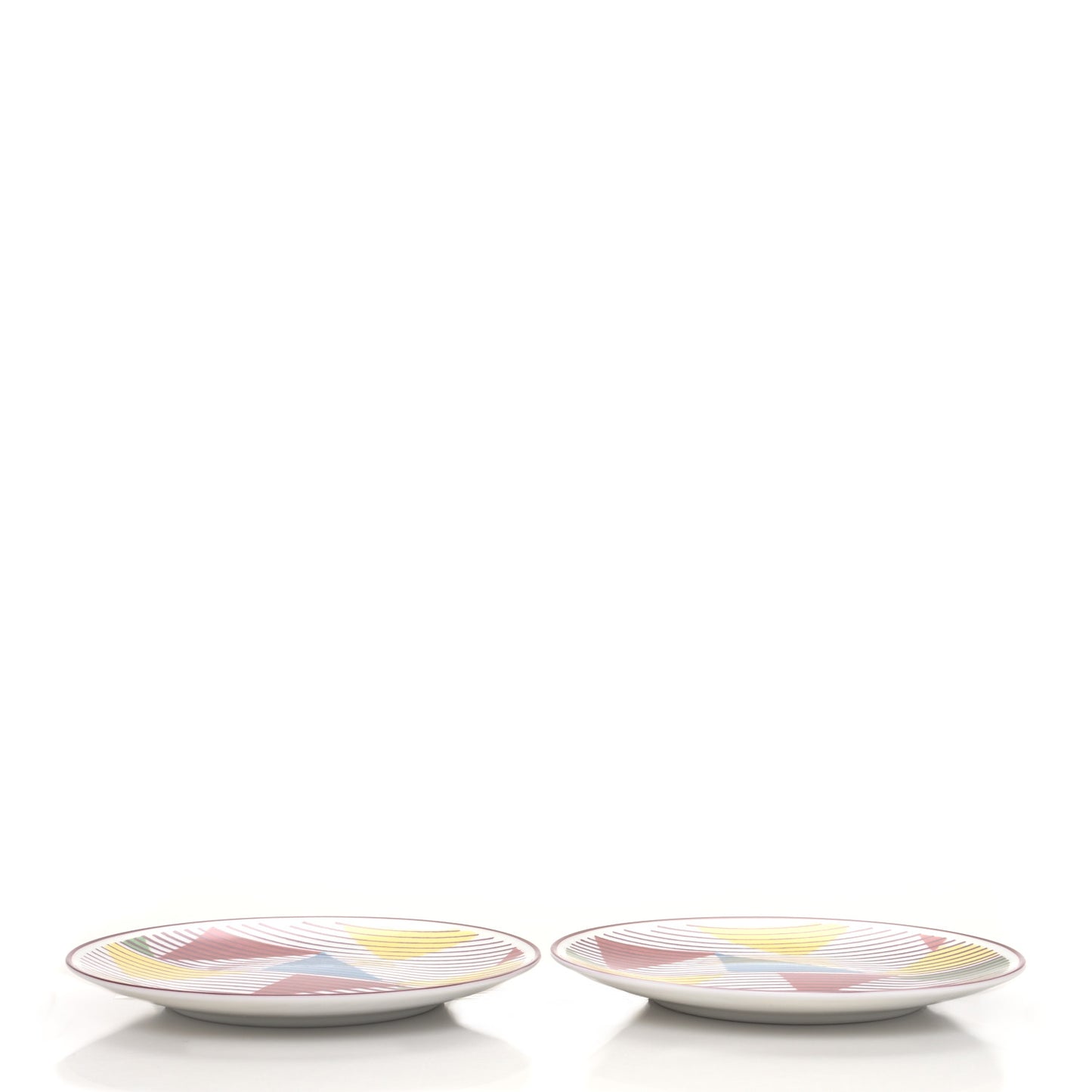 Porcelain Hippomobile Bread and Butter Plate Set of 2