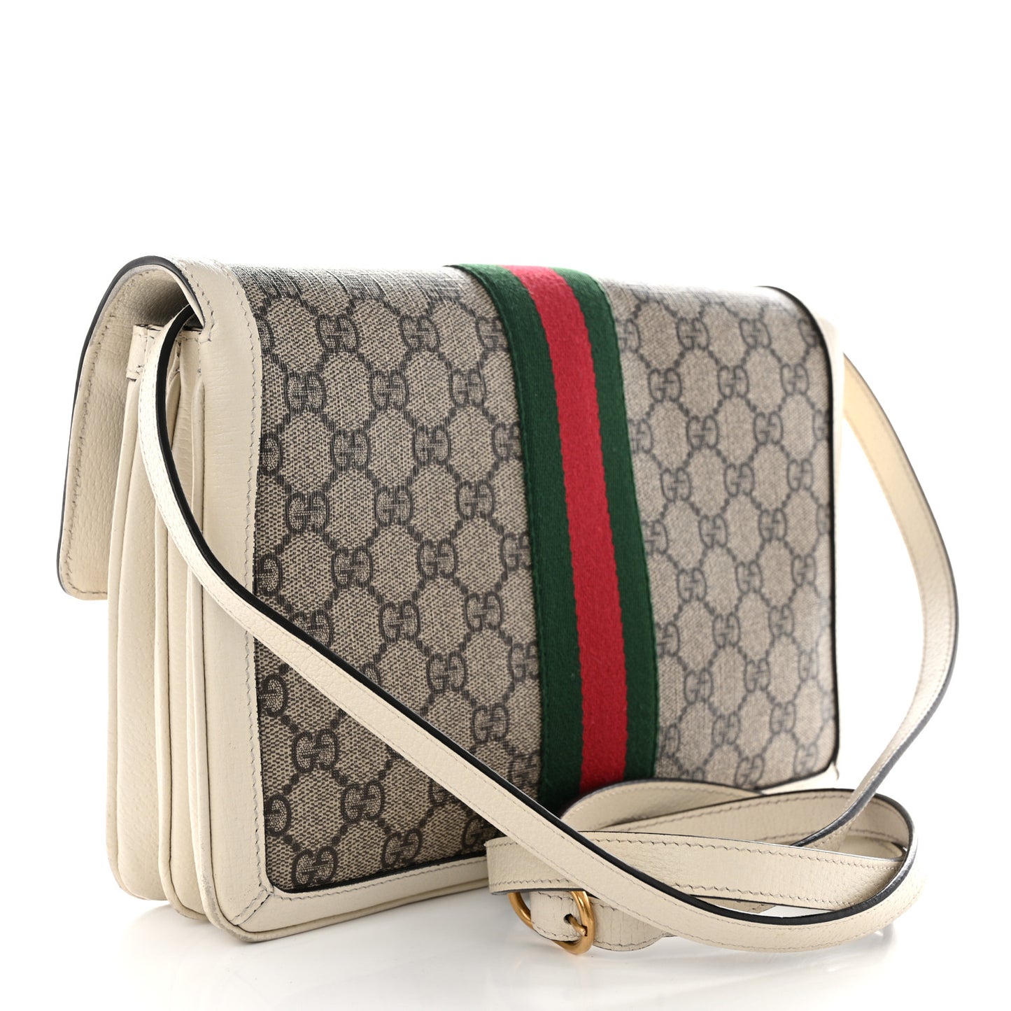 GG Supreme Monogram Medium Queen Margaret Shoulder Bag Mystic White