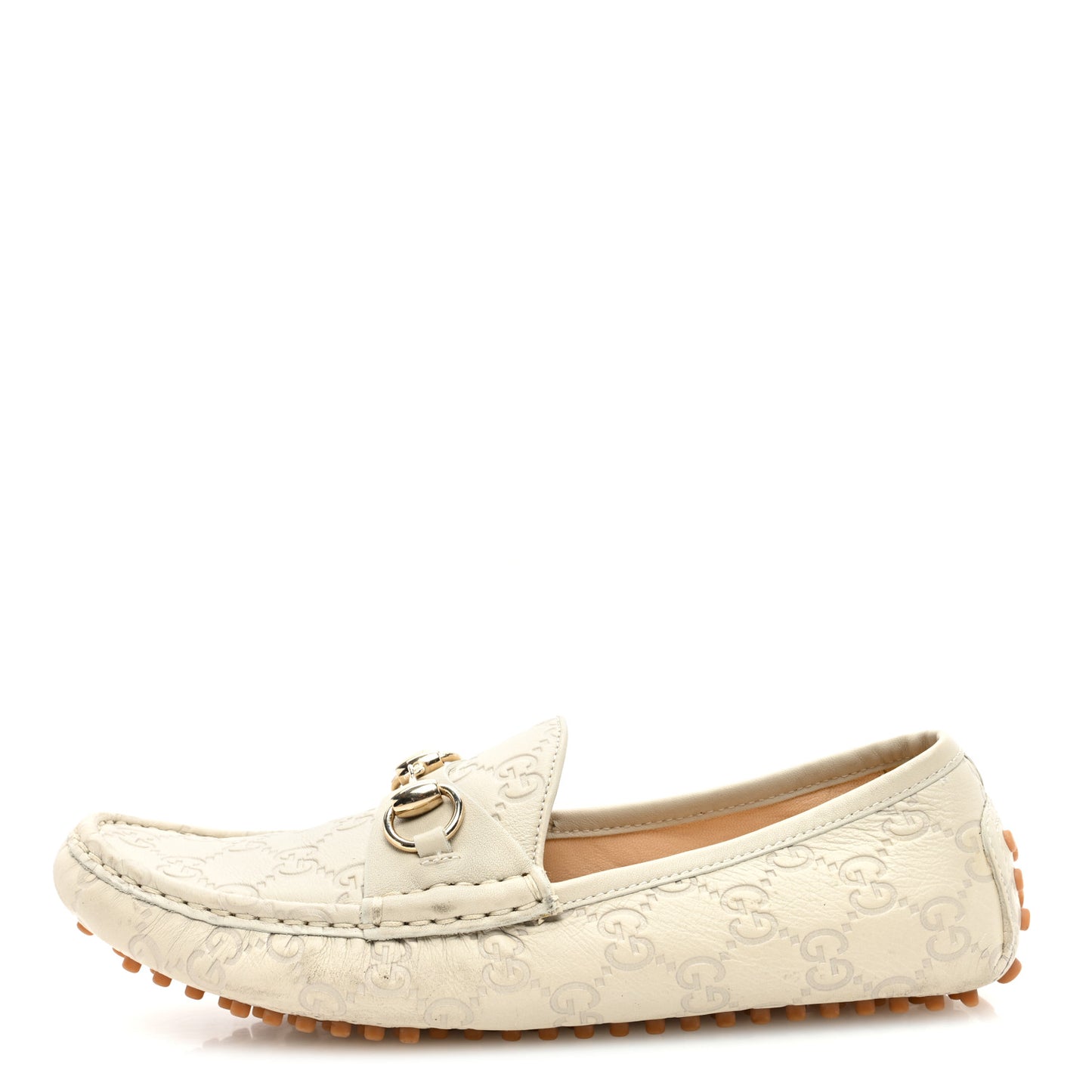 Calfskin Monogram Horsebit Guccissima Moccasin Loafers 38 Grey