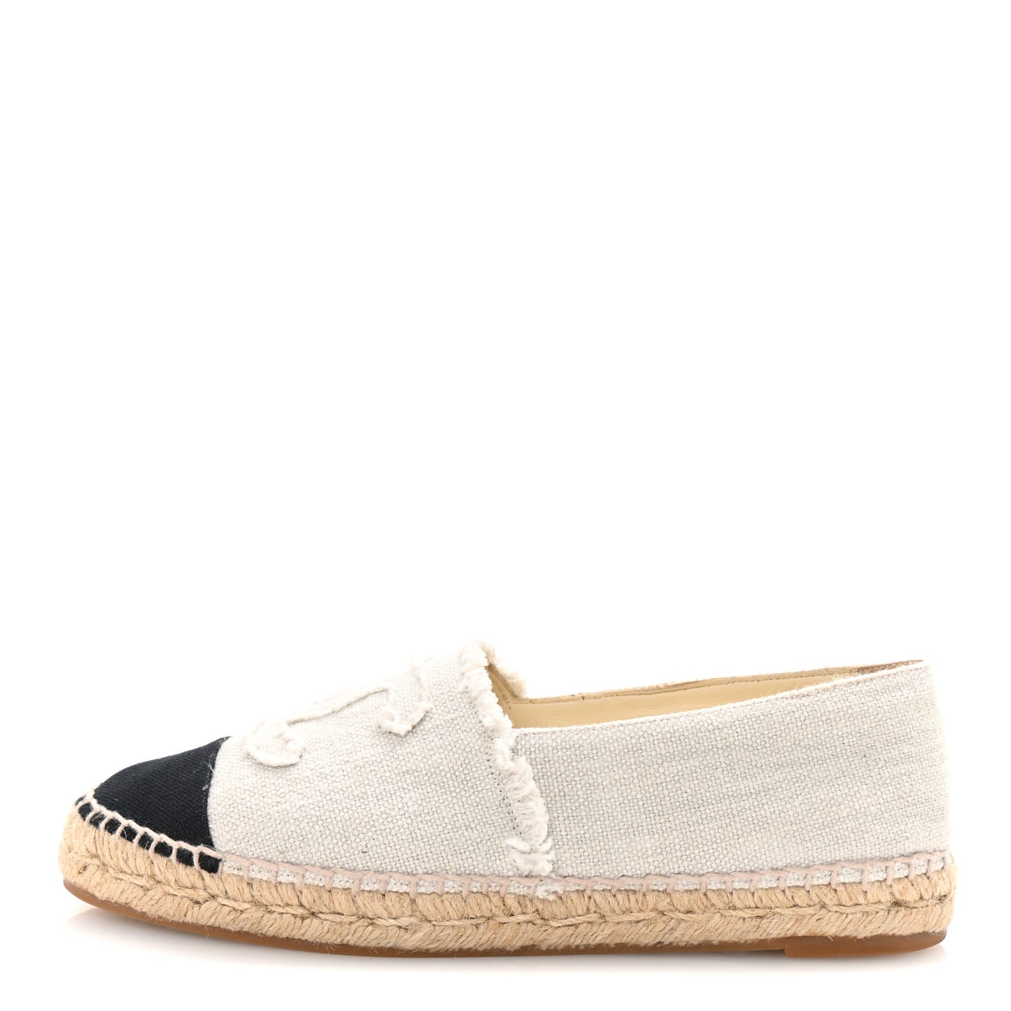Linen CC Espadrilles 39 Beige Black