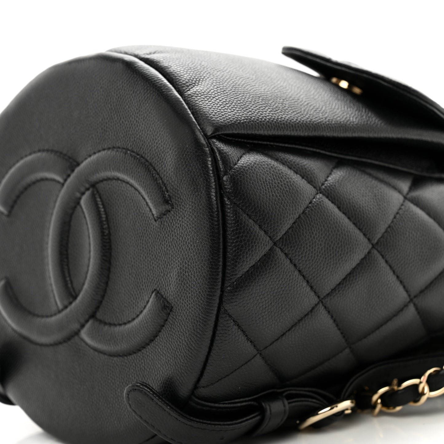 Caviar Quilted Pockets Backpack Black