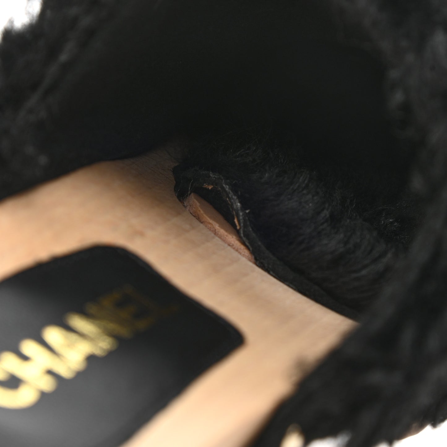 Shearling Lambskin Clogs 40 Black