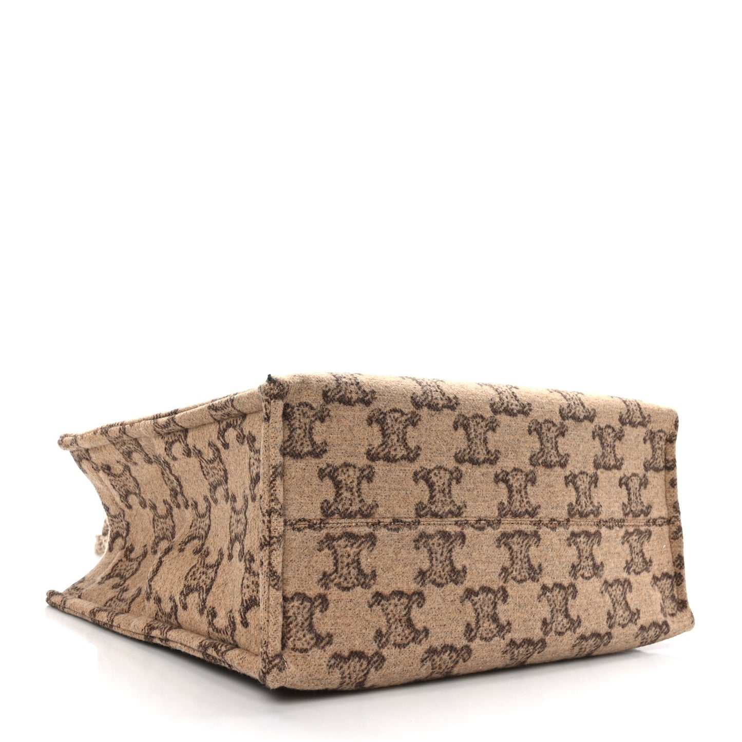 Canvas Calfskin Triomphe Large Cabas Thais Camel