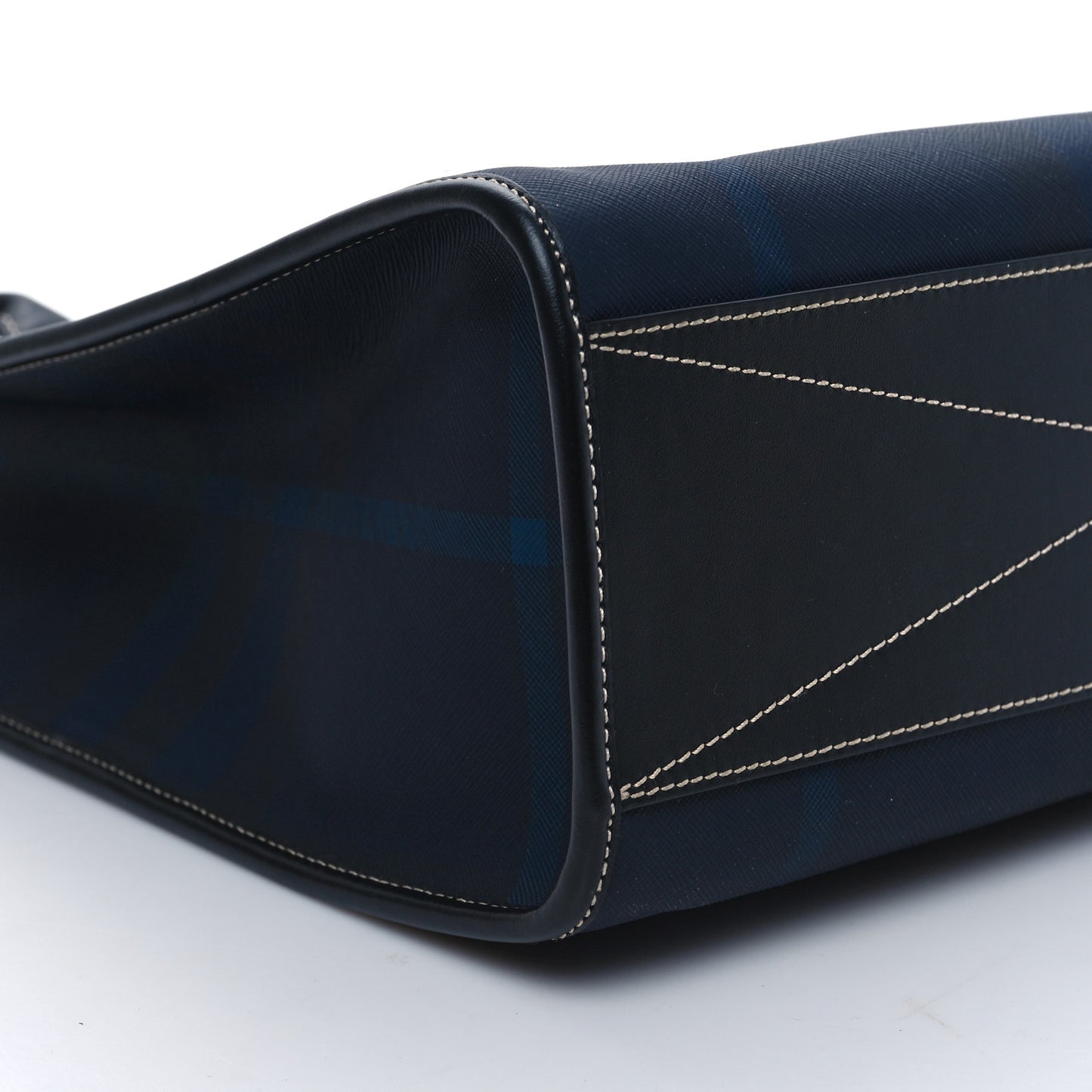 E-Canvas Denny Check Tote Navy Blue