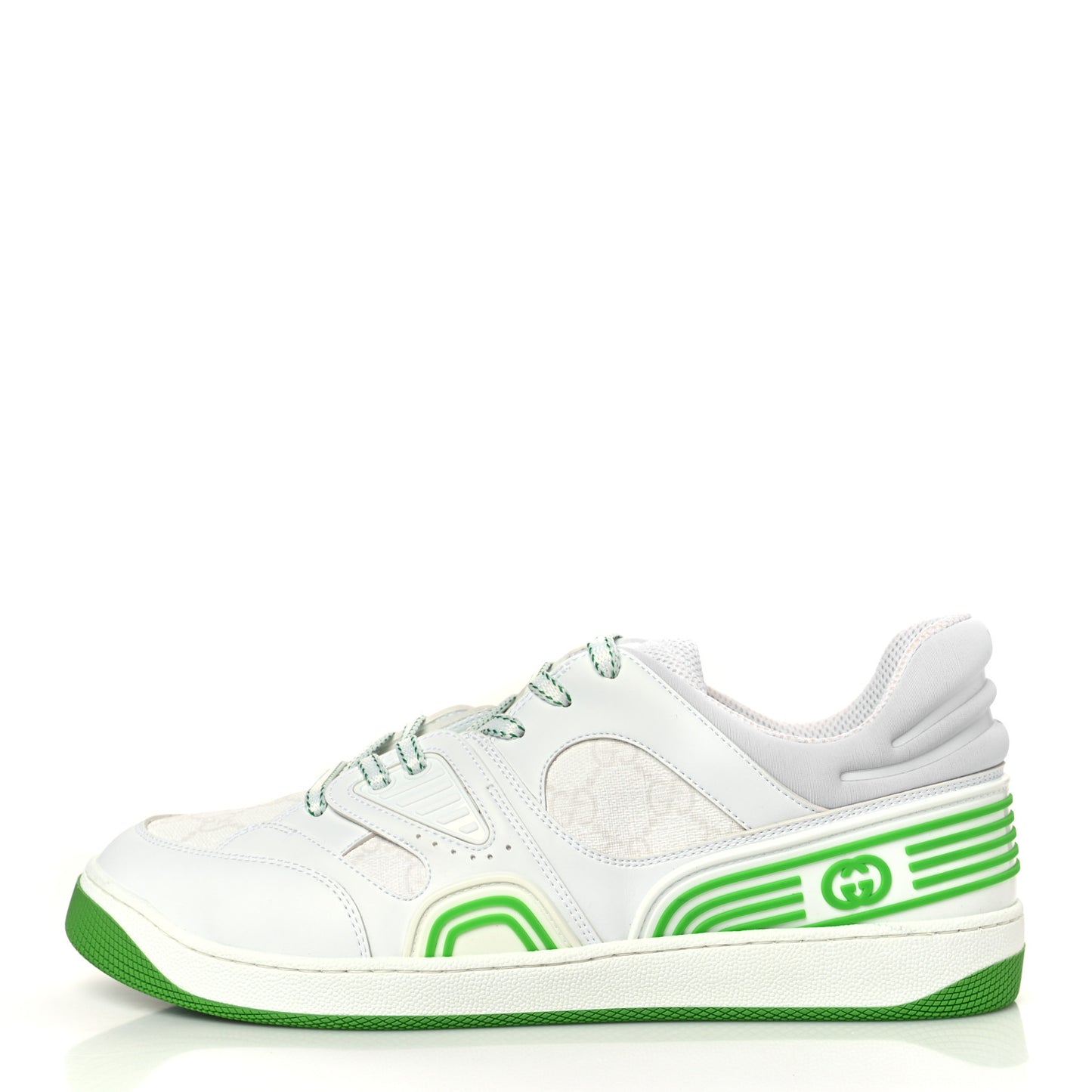 Demetra GG Supreme Basket Low Top Sneakers 9 Great White Green