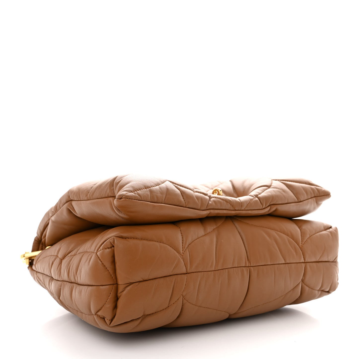 Nappa Pillow Quilted Little Softie Bag Tobacco Brown