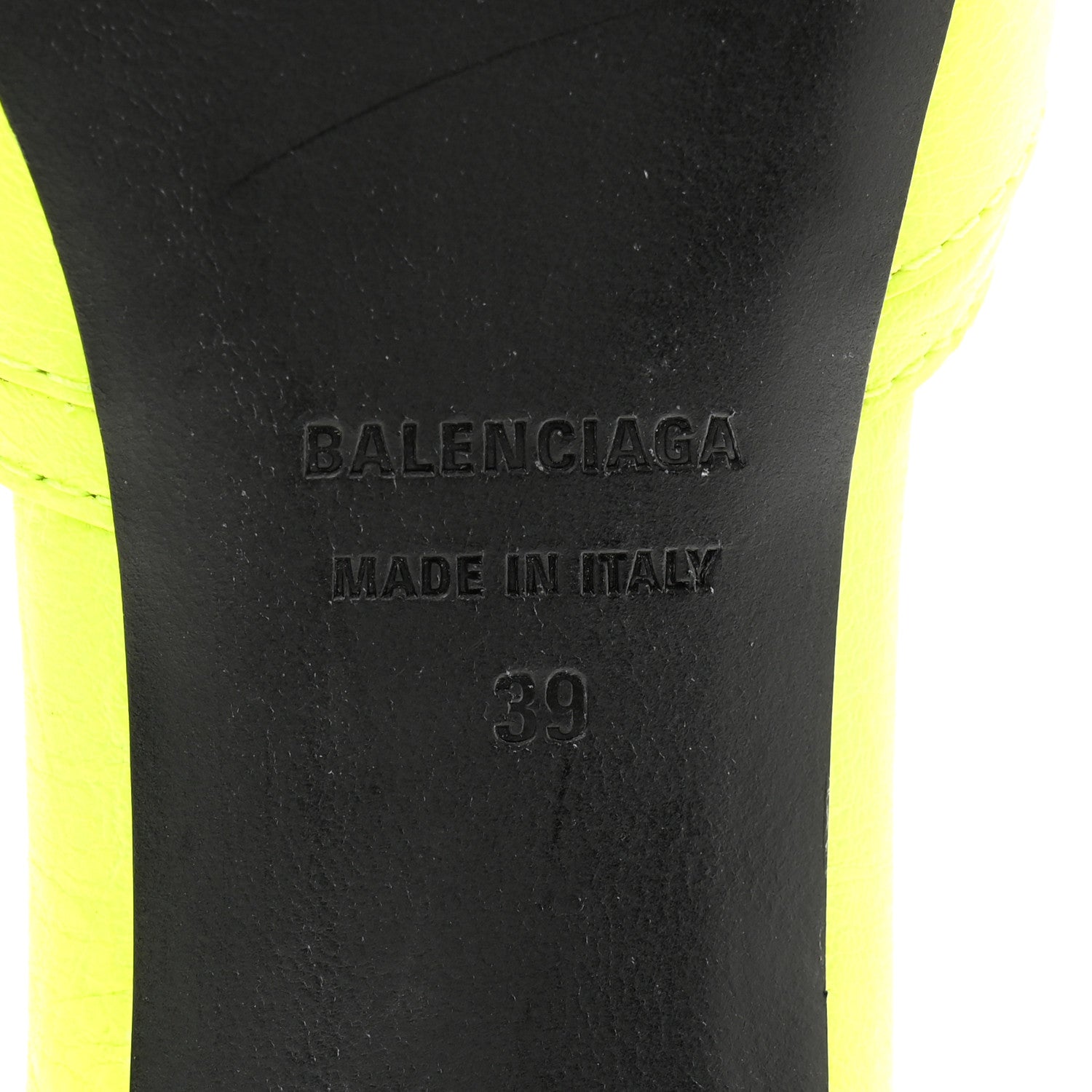 Balenciaga Agneau Arena Cagole 50mm Slide Sandals 39 Fluo Yellow 6 of 13