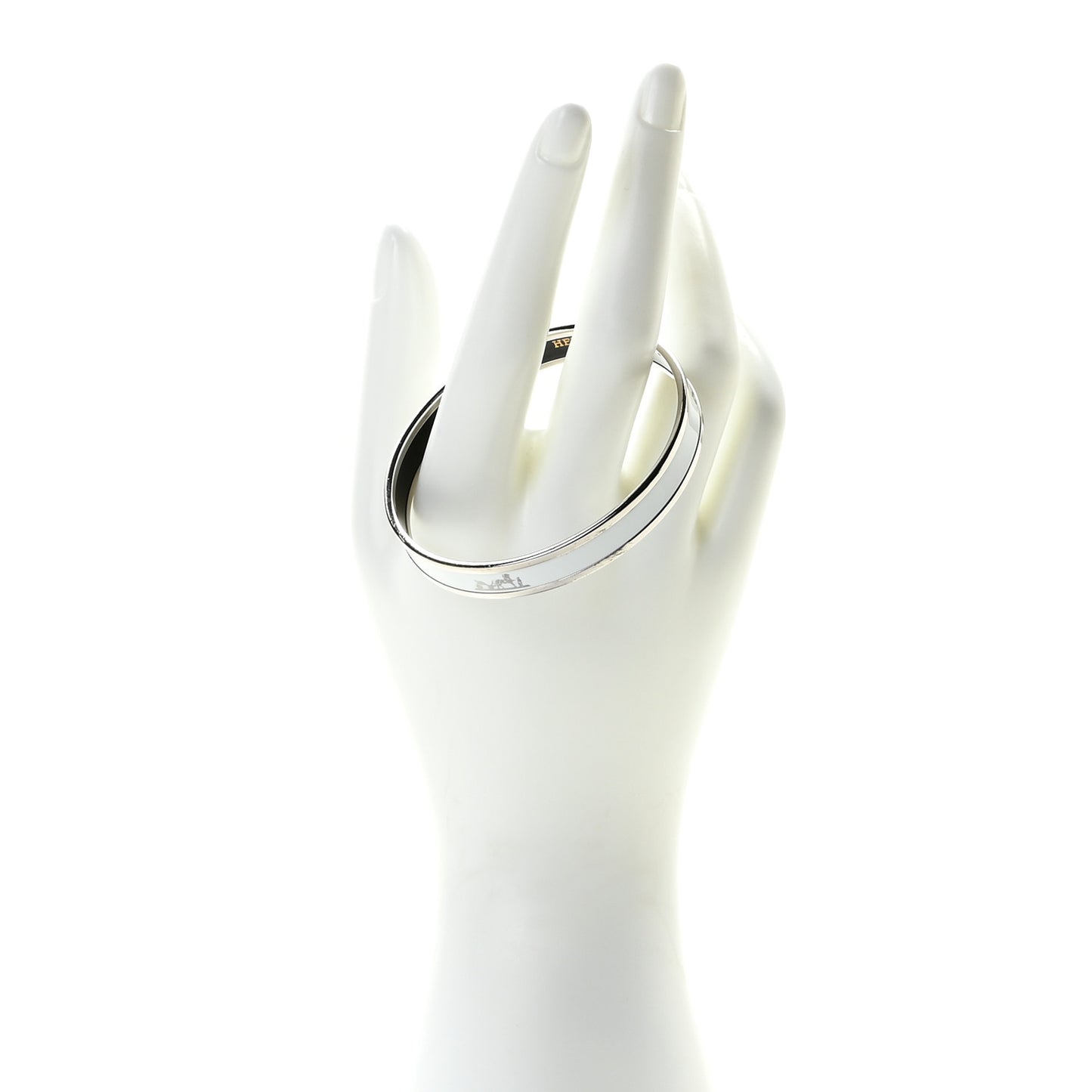 Enamel Printed Narrow Caleche Bracelet 70 White