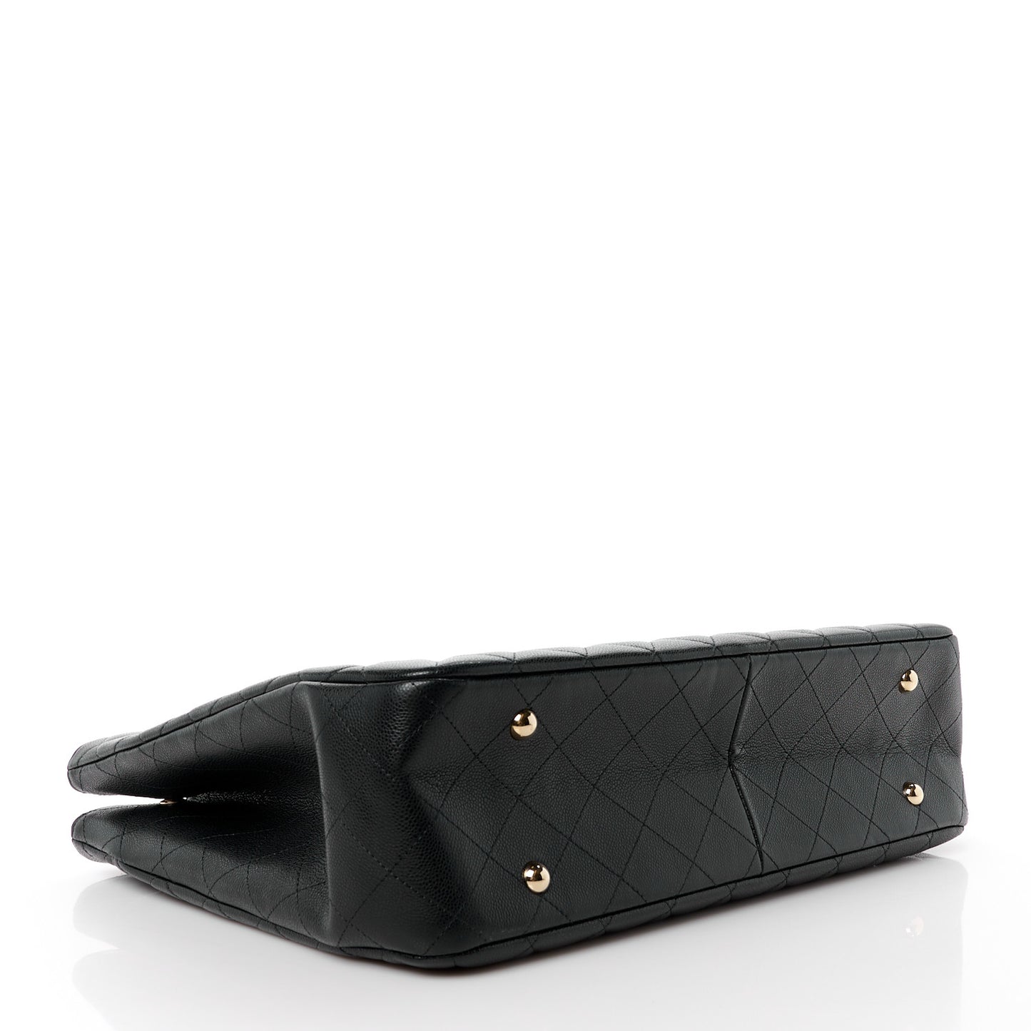 Caviar Quilted Large Shopping Tote Black