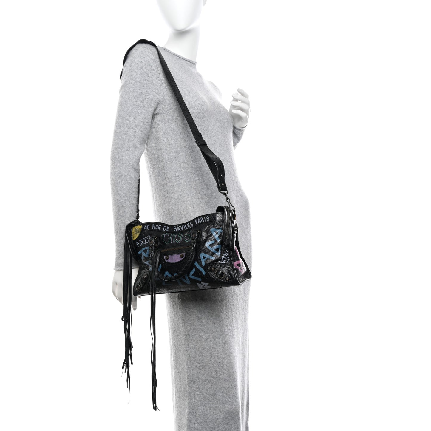 Agneau Graffiti All Over Classic Hardware S City Black Multicolor