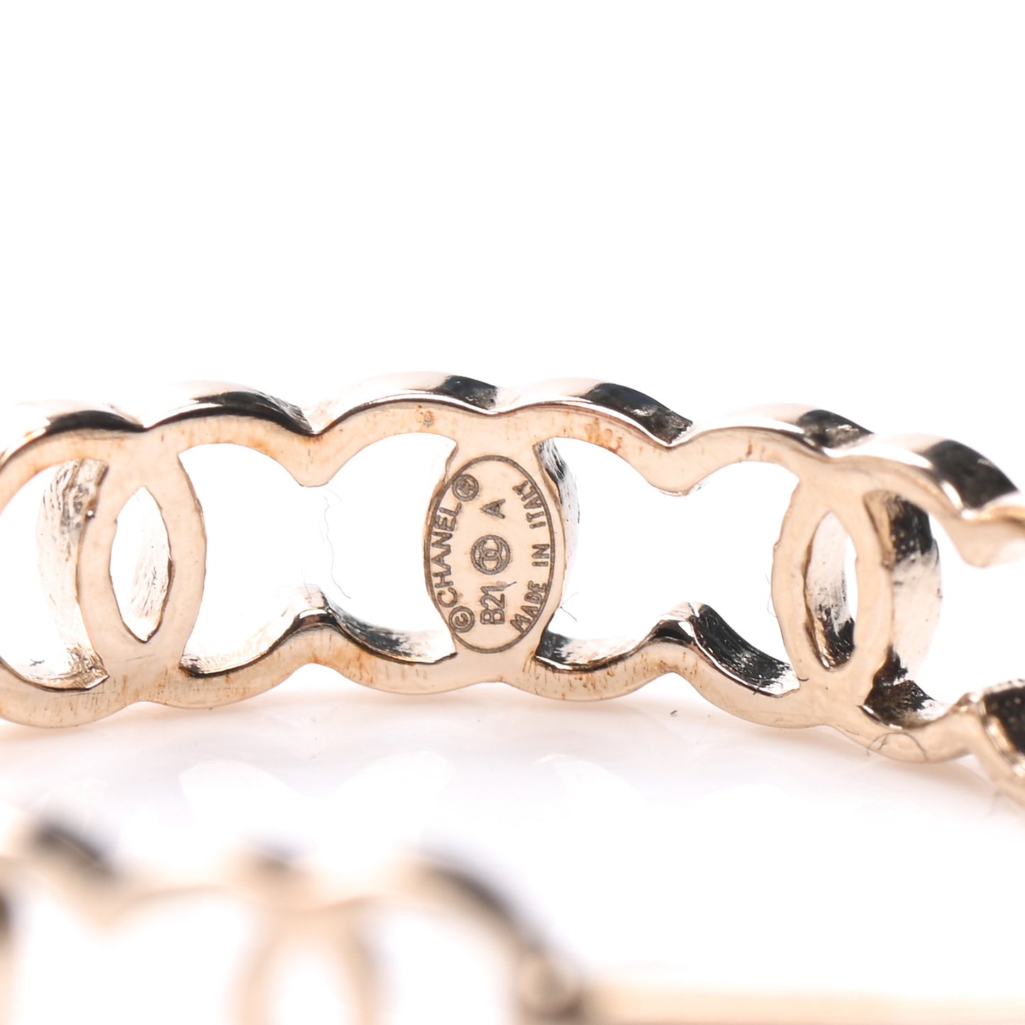 Metal CC Hoop Earrings Gold