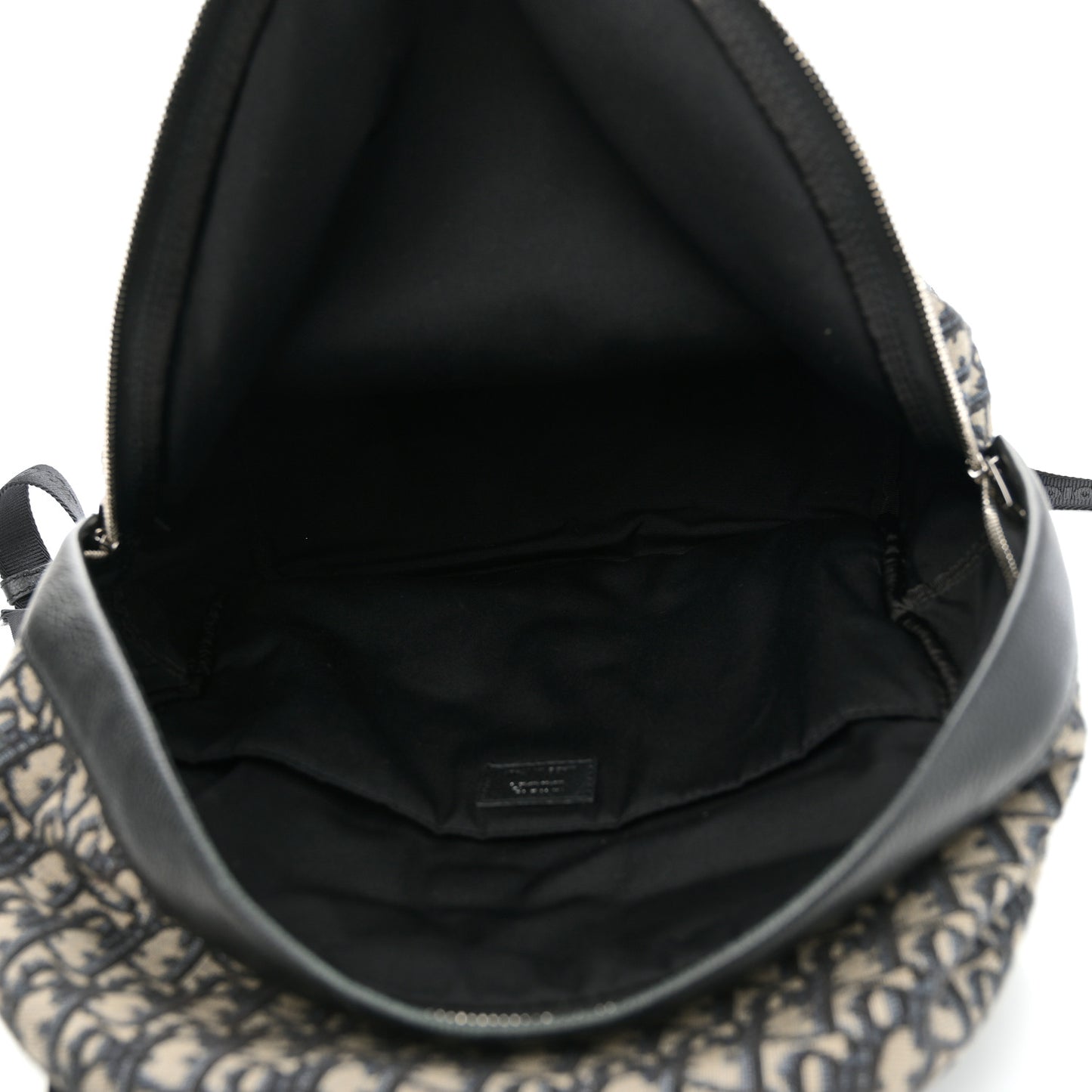 Oblique Calfskin Rider Backpack Beige Black