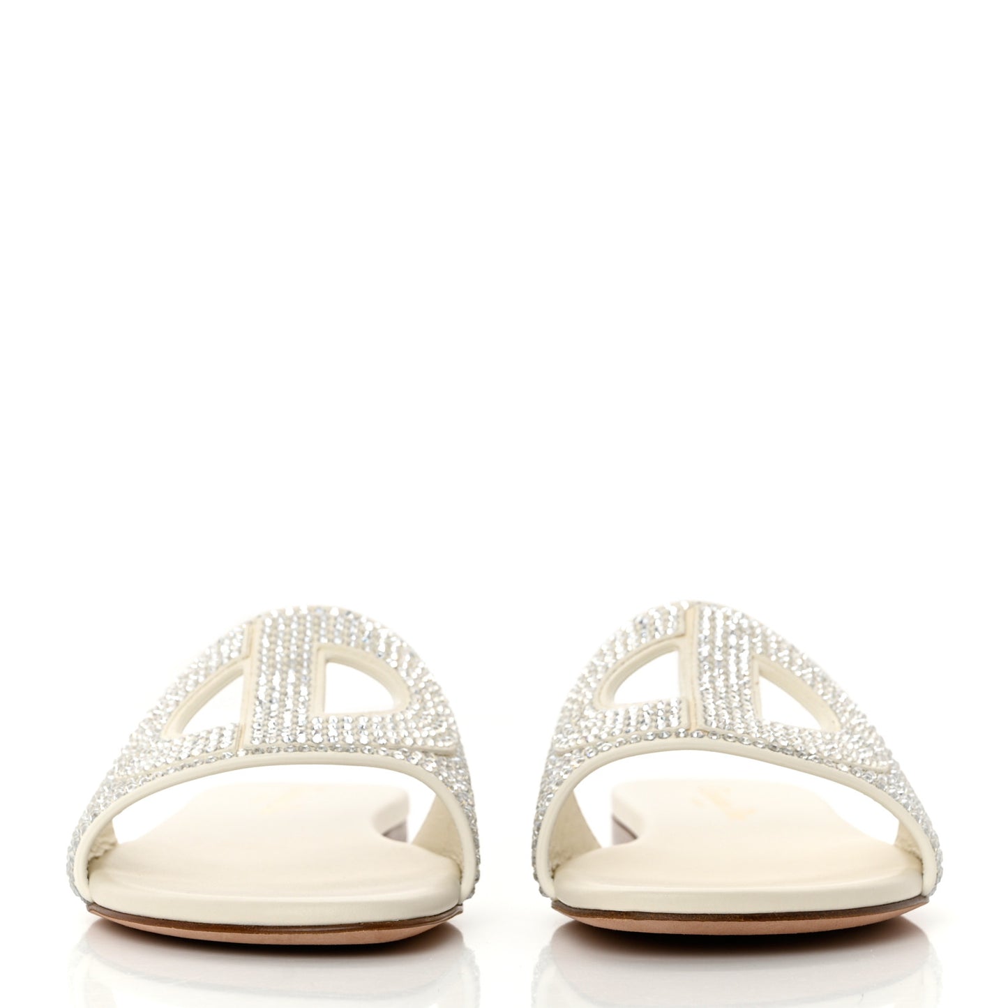 Crystal Calfskin D-Club Mule Sandal 37 White