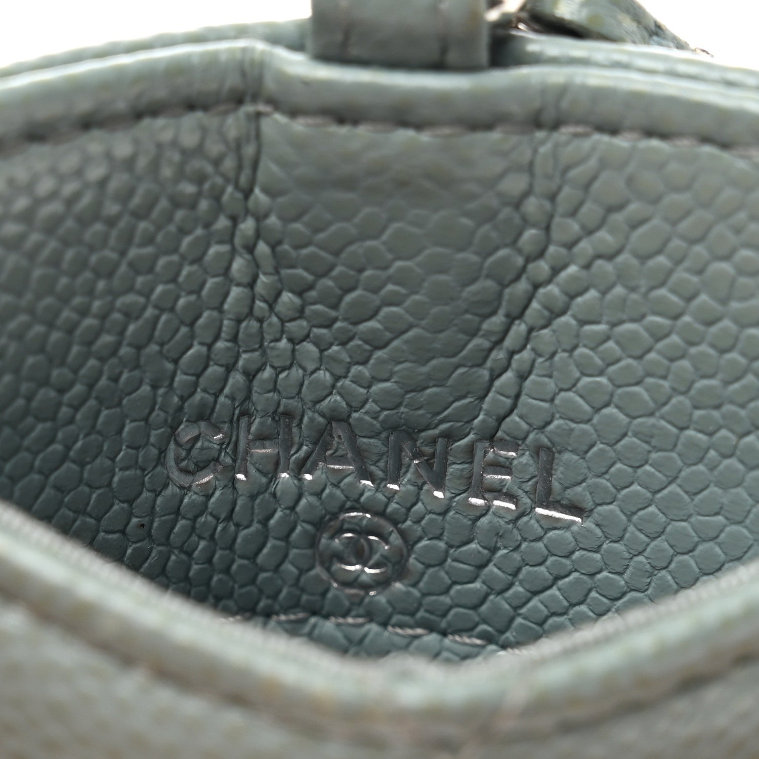 Chanel Caviar Quilted Card Holder On Chain Light Blue 7 of 8