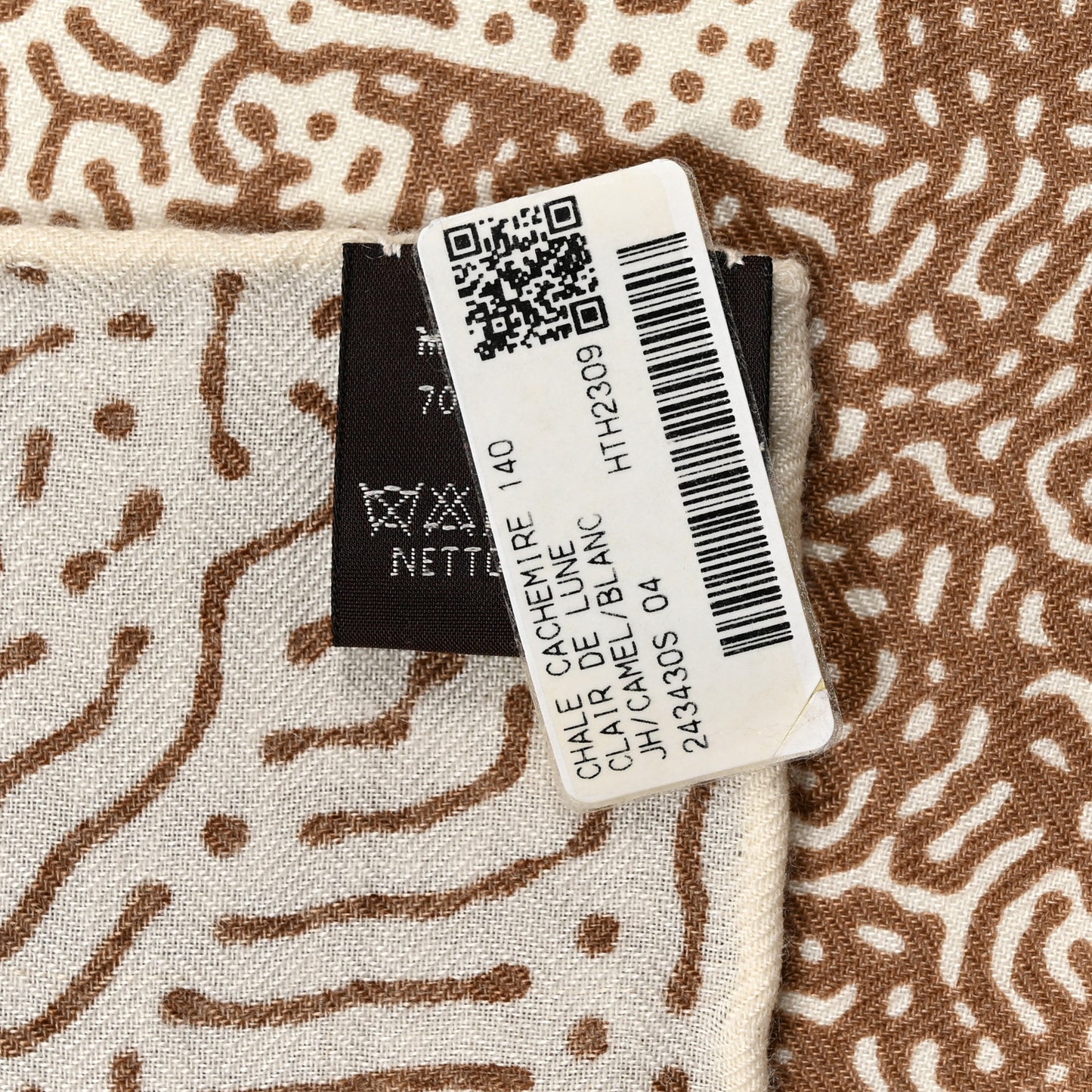 Silk Cashmere Clair De Lune Shawl 140 Camel White