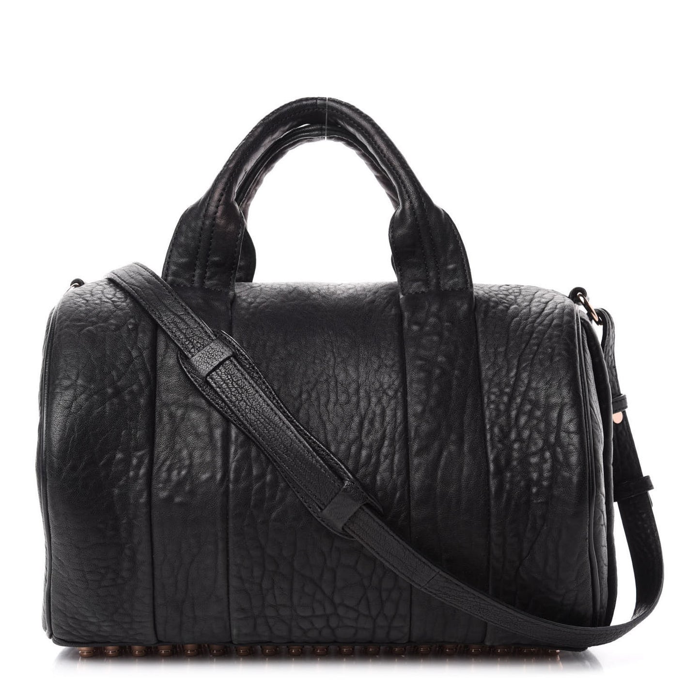 Pebbled Lambskin Rocco Black Rose Gold Hardware