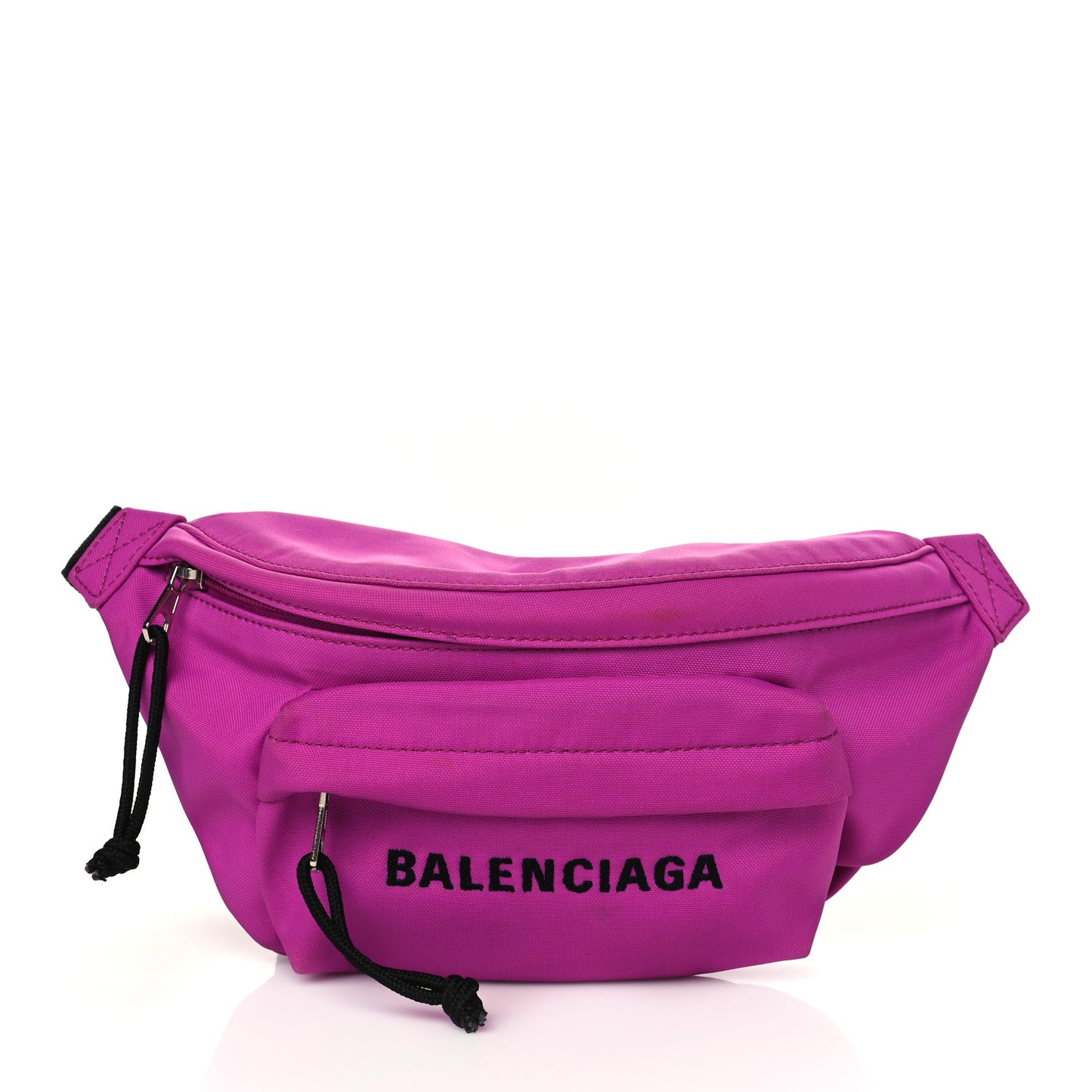 Sport Nylon Logo Embroidered Small Wheel Beltpack Fuchsia Black