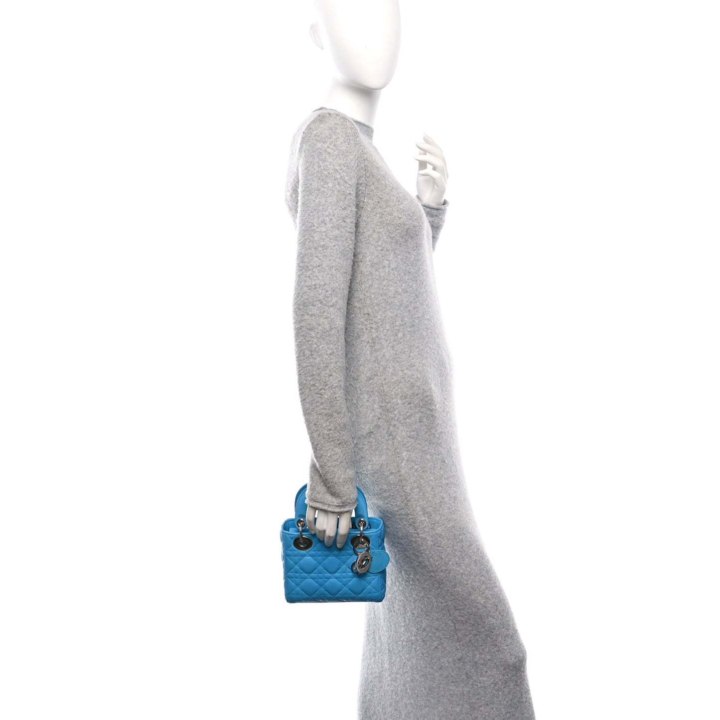 Lambskin Cannage Mini Lady Dior Blue