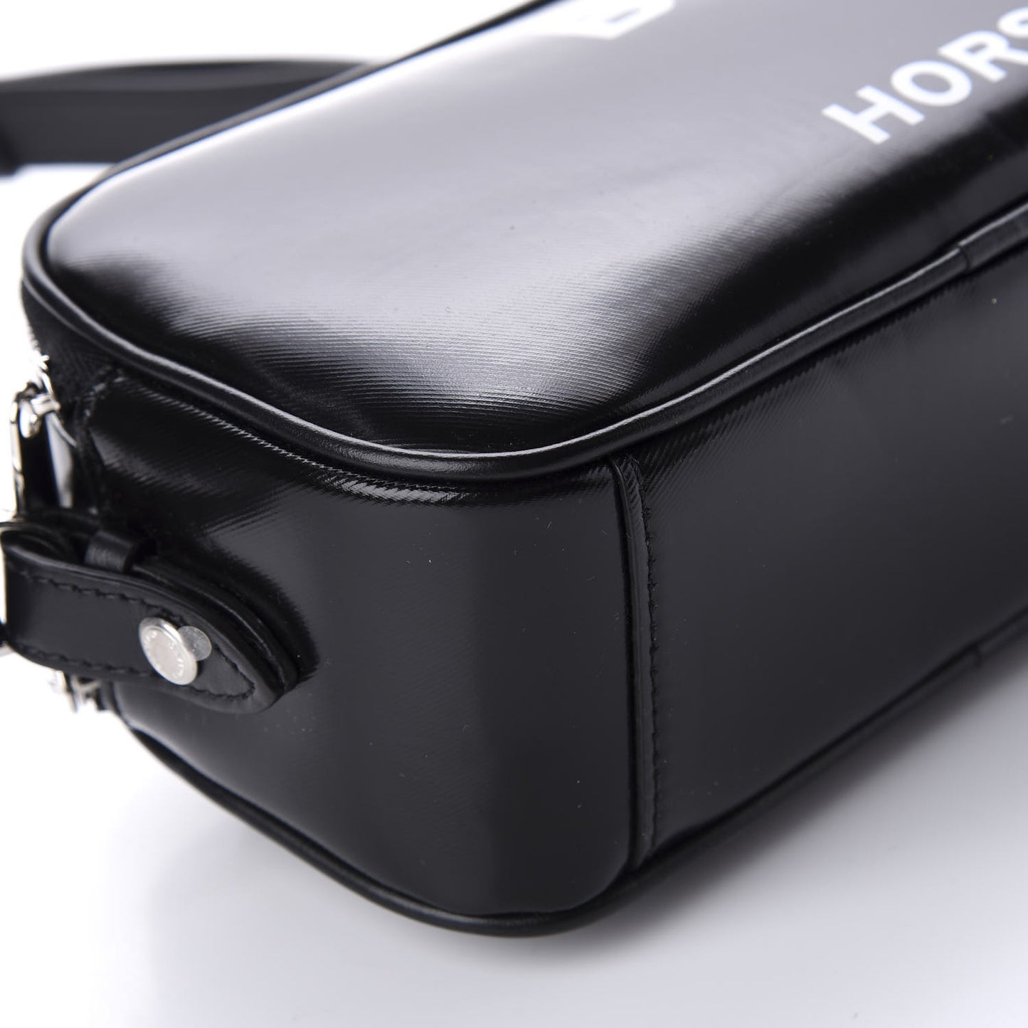 Coated Canvas Horseferry Print Micro Camera Bag Black