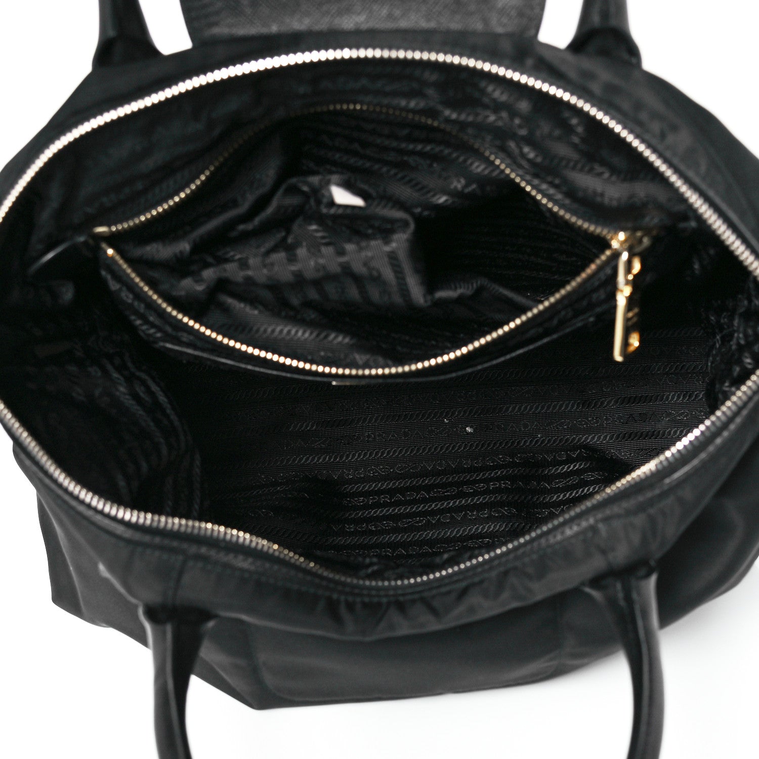 Prada Tessuto Nylon Saffiano Tote Black 5 of 10