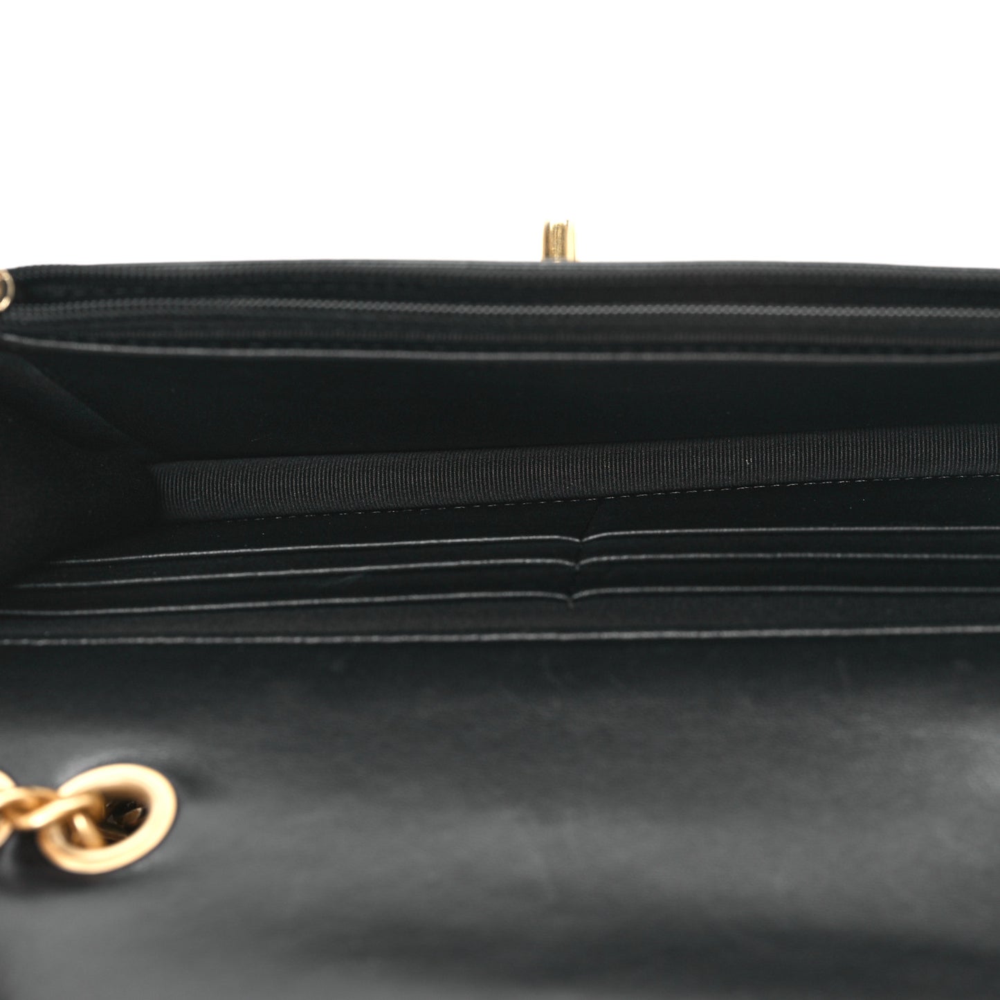 Lambskin Quilted Pillow Crush Wallet On Chain WOC Black