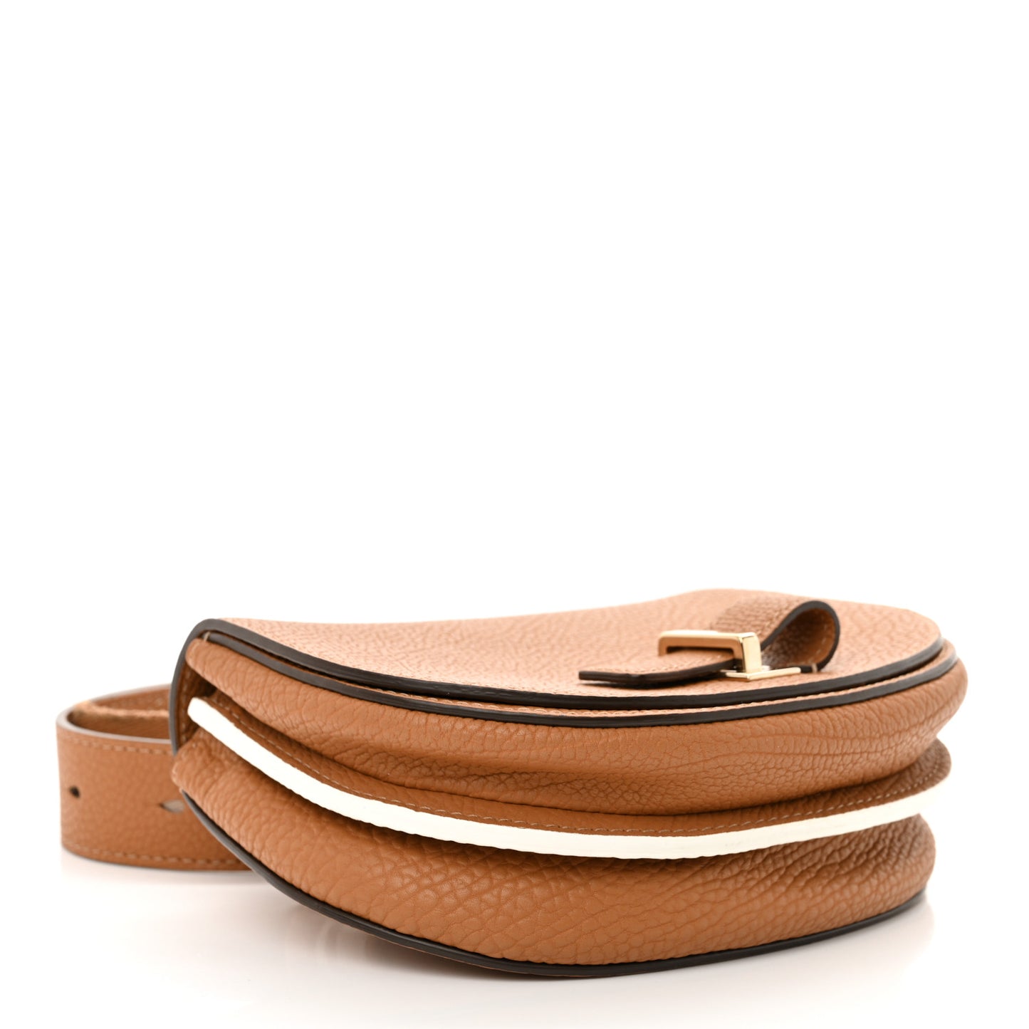 Crispy Calfskin Mini Le Mutin Saddle Belt Bag Vegetal
