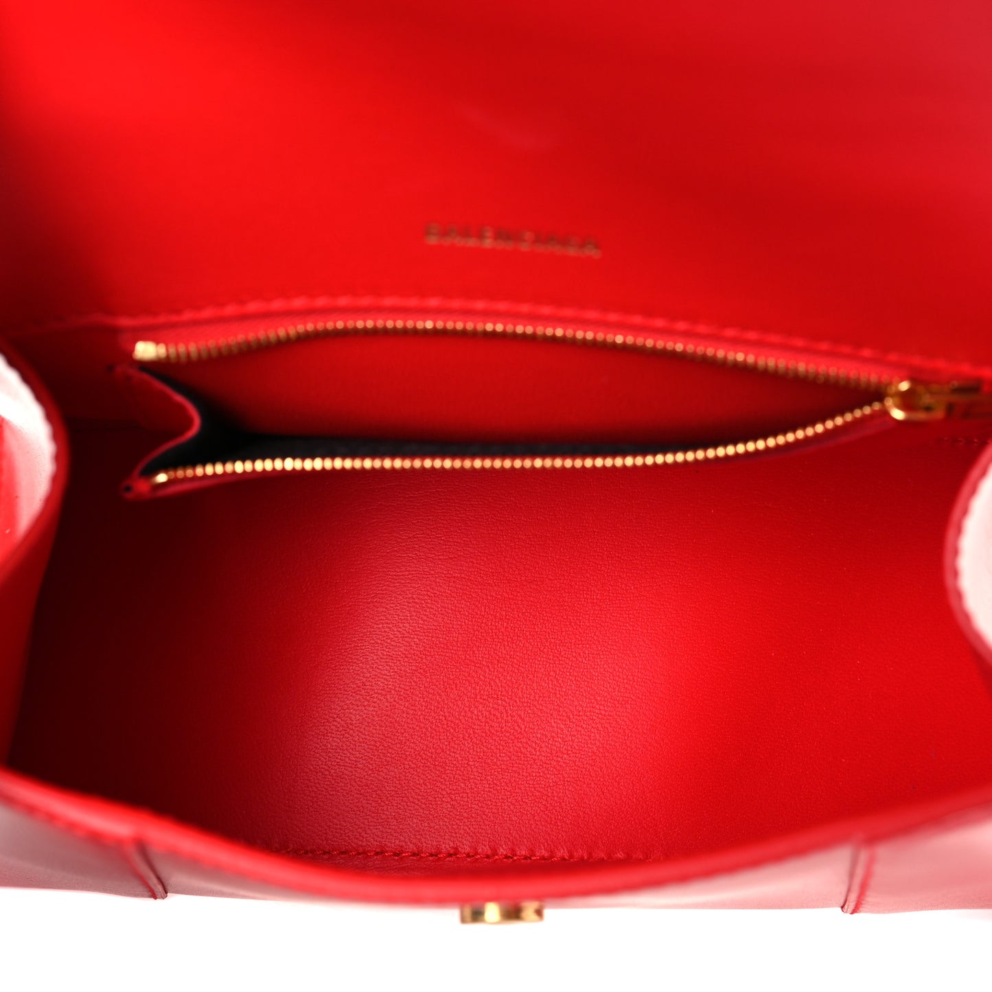 Shiny Box Calfskin Small Hourglass Top Handle Bag Bright Red